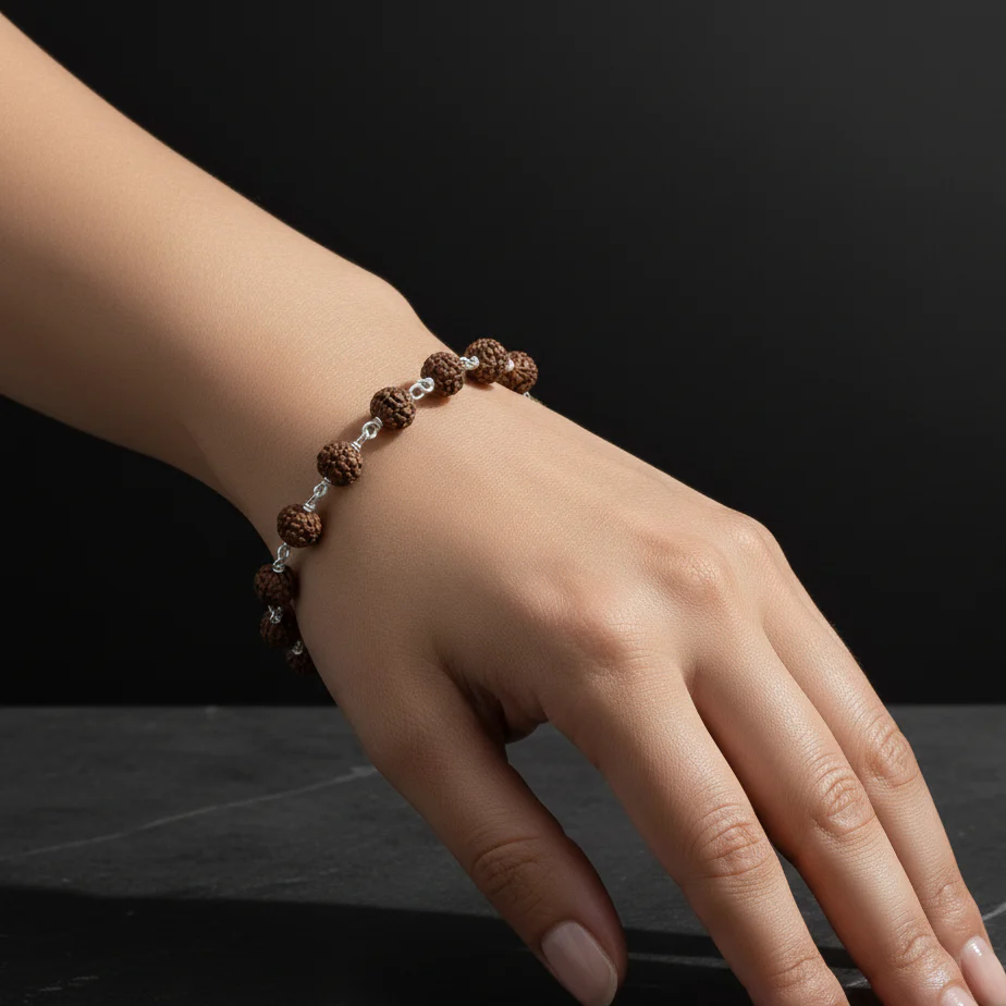 Shiv Aura Rudraksha Bracelet Sterling Silver Spiritual Bracelet