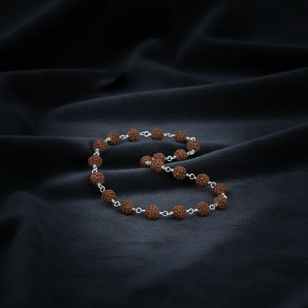 Shiv Aura Rudraksha Bracelet Sterling Silver Spiritual Bracelet - Image 6
