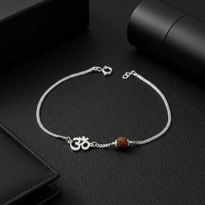 Shiv & Om Couple Silver Bracelets Adjustable Spiritual Band Set - Image 8