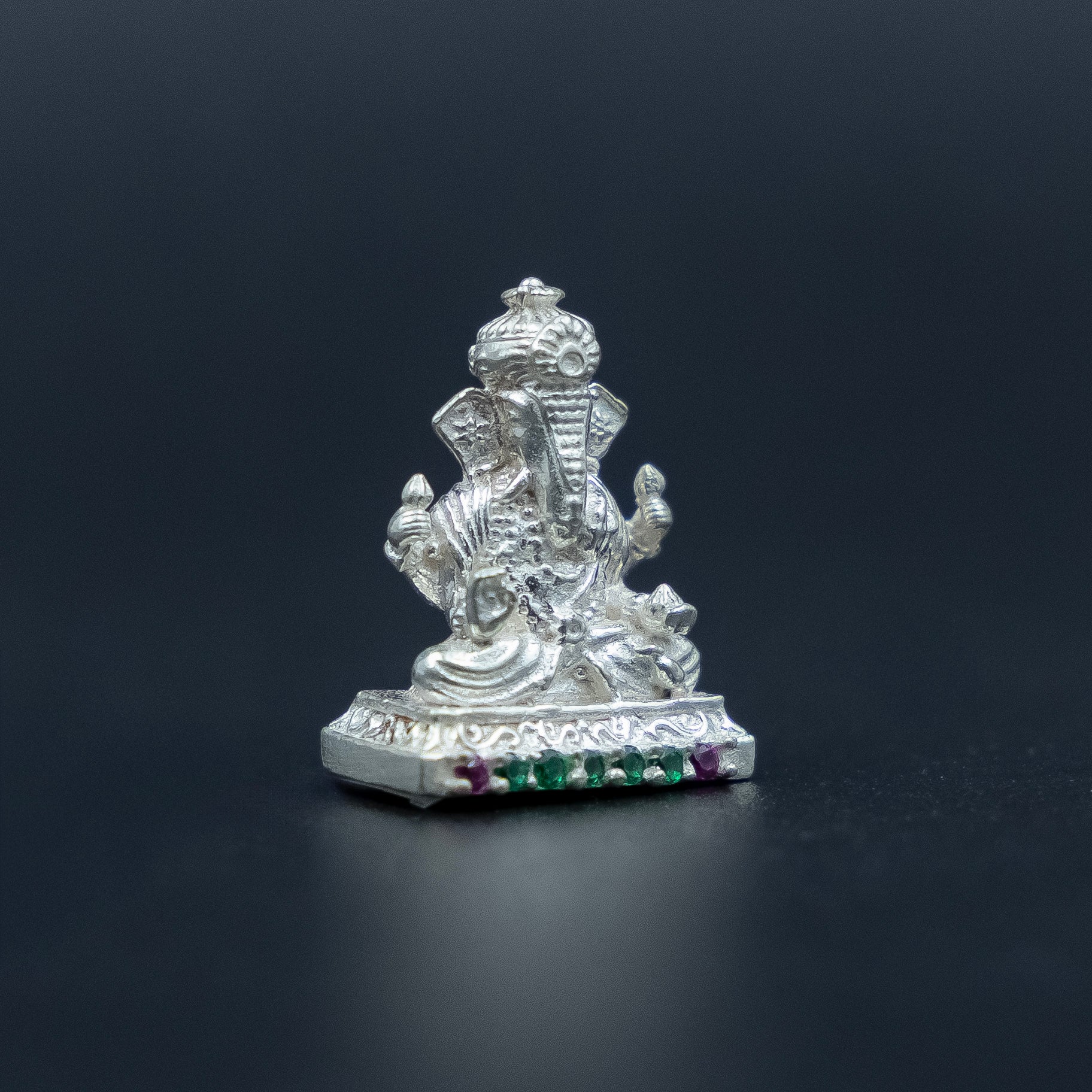 Silver Antique Lord Ganesha Murti - Image 2