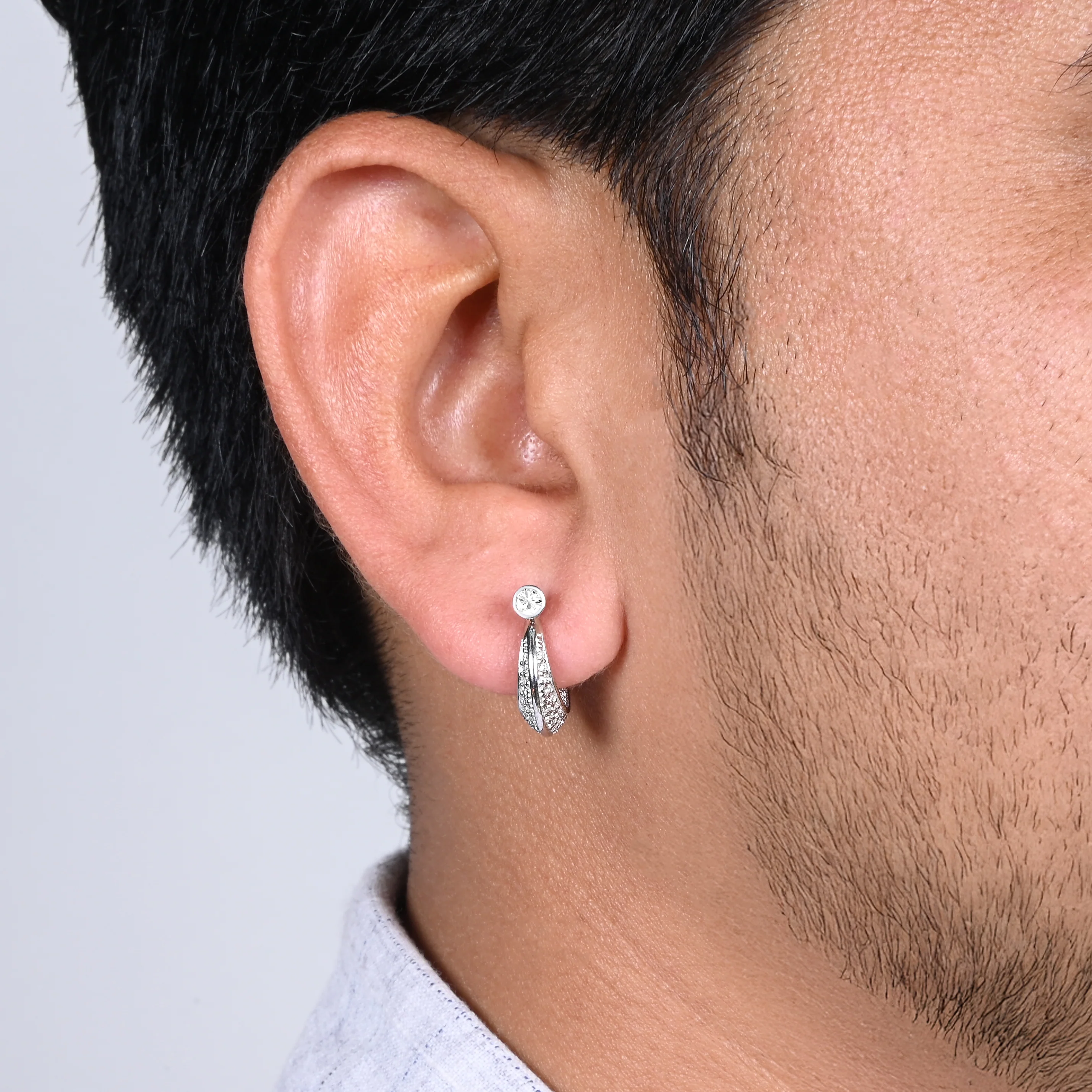 Silver Bali Earrings - Trendy Jewelry for Boys & Men. - Image 7