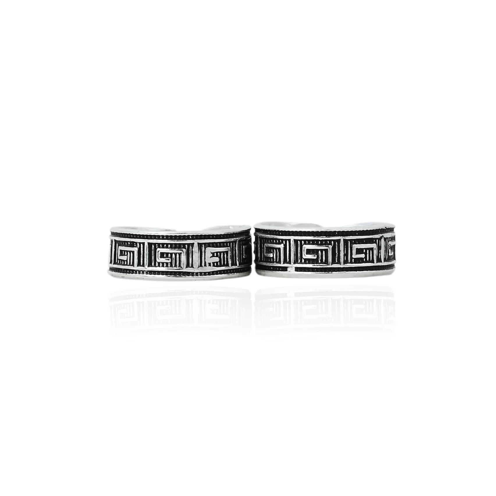 Silver Beautiful Engraved Toe Rings - Image 3
