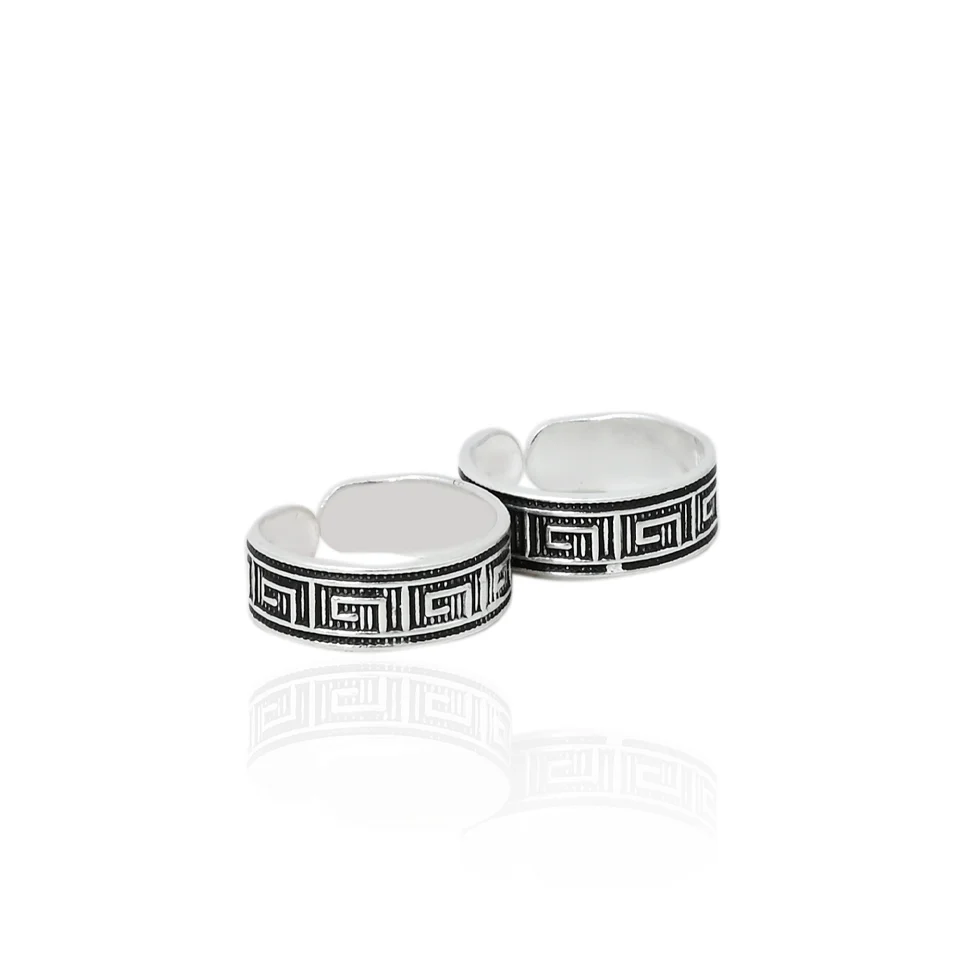 Silver Beautiful Engraved Toe Rings - Image 4