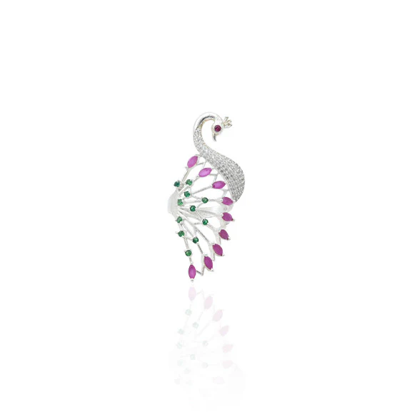 Silver Beauty Of Peacock Girls Ring - Image 2