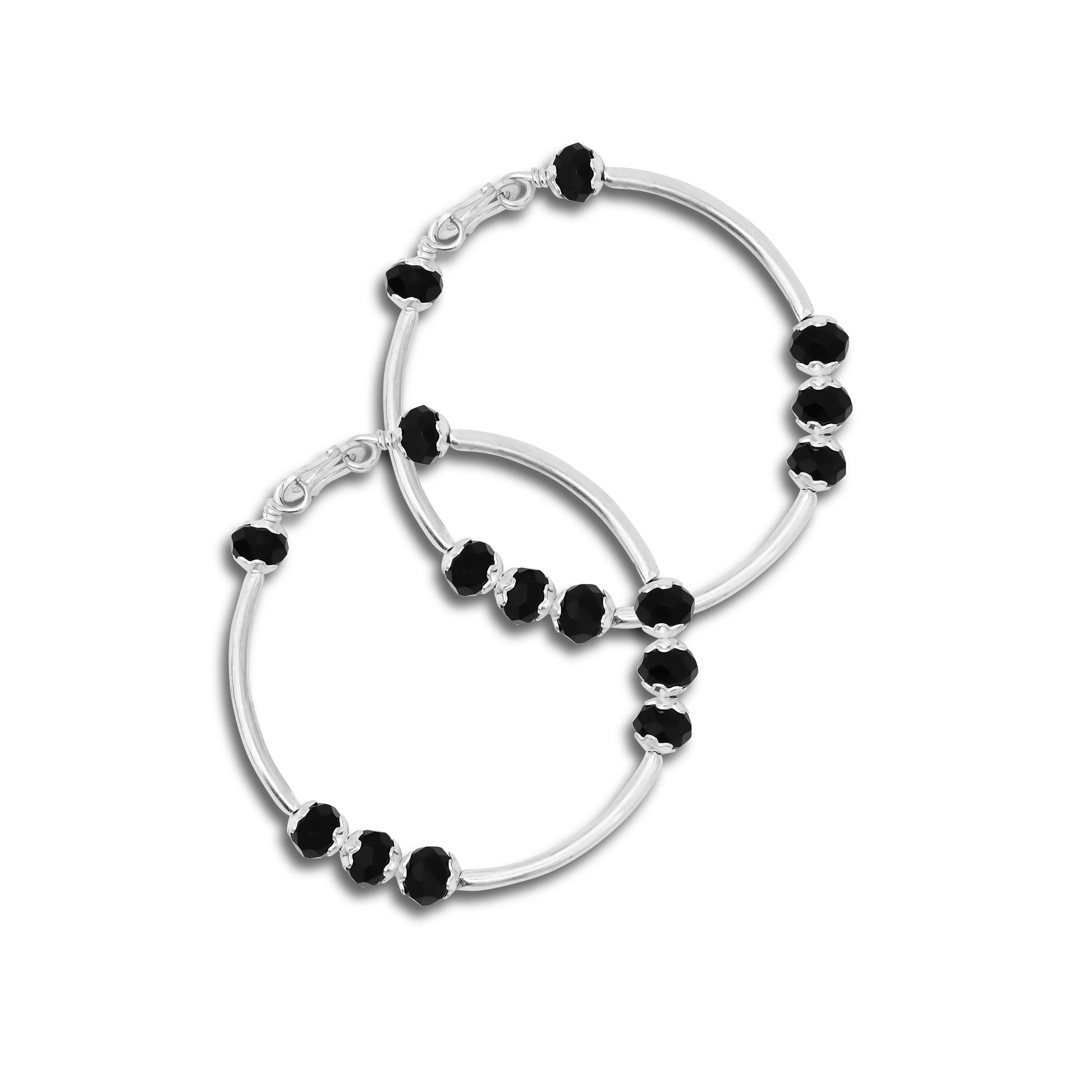 Silver Black Beads Kada for Baby - Image 3