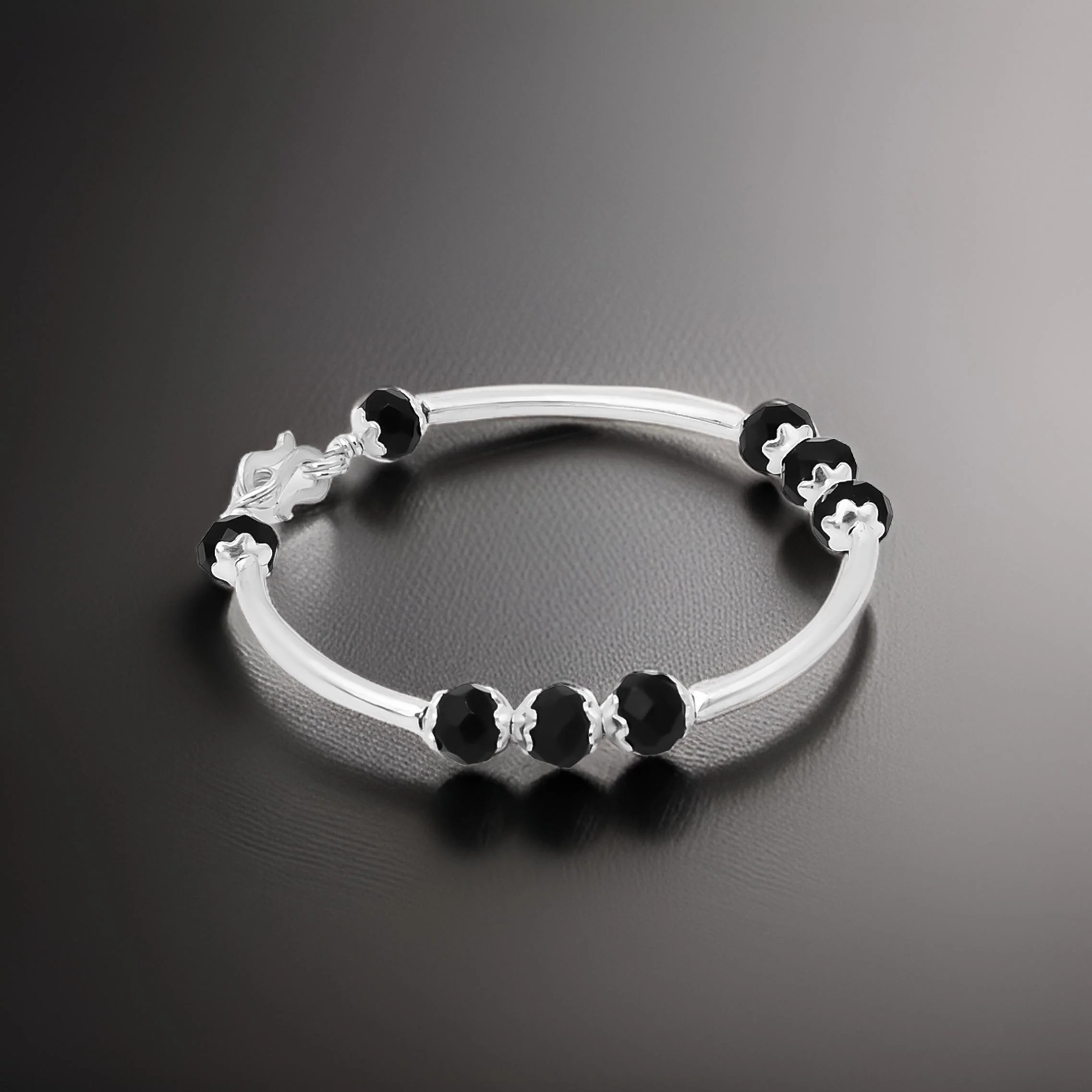 Silver Black Beads Kada for Baby - Image 4