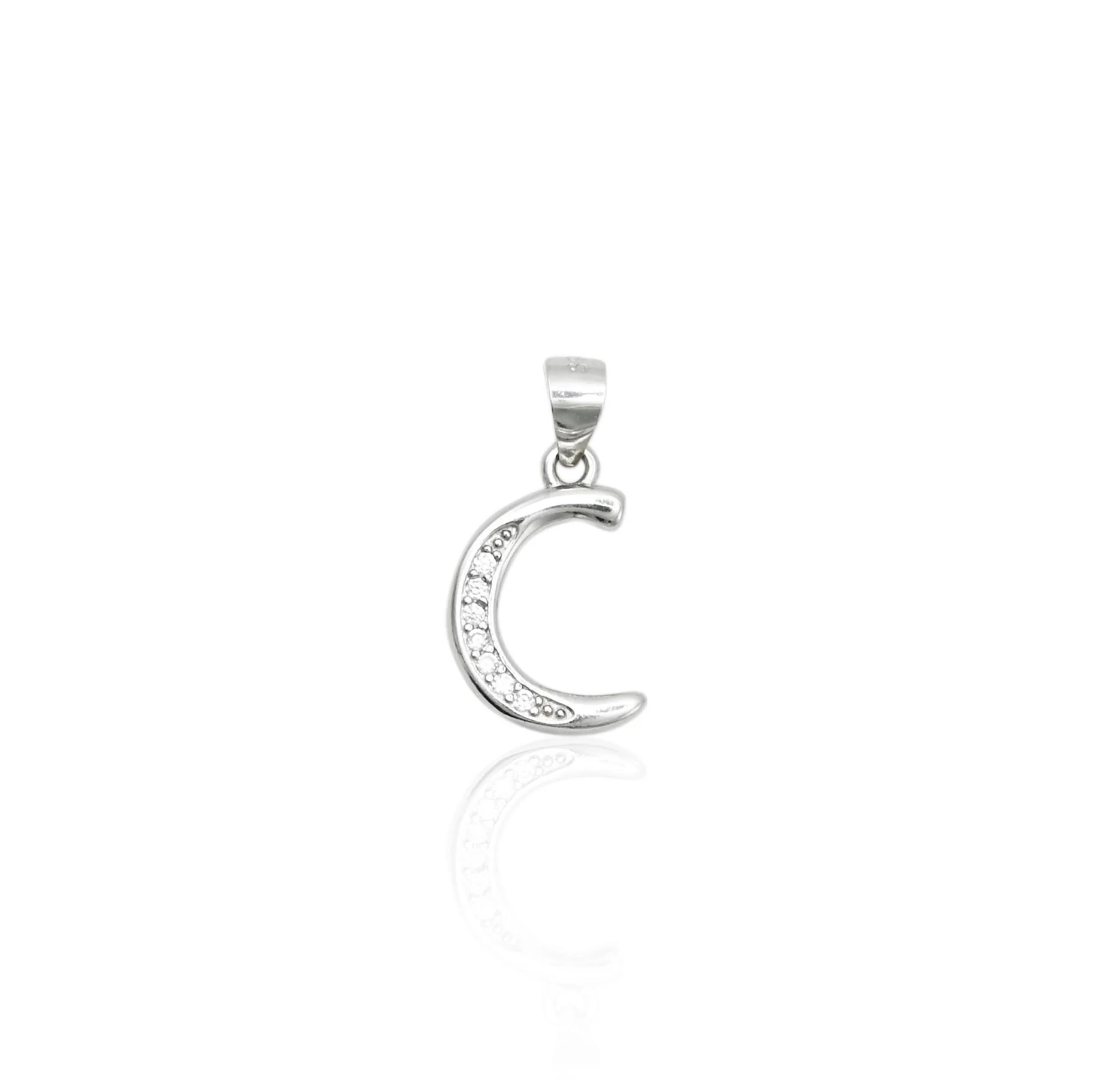 Silver C Name Symbol Pendent - Image 3