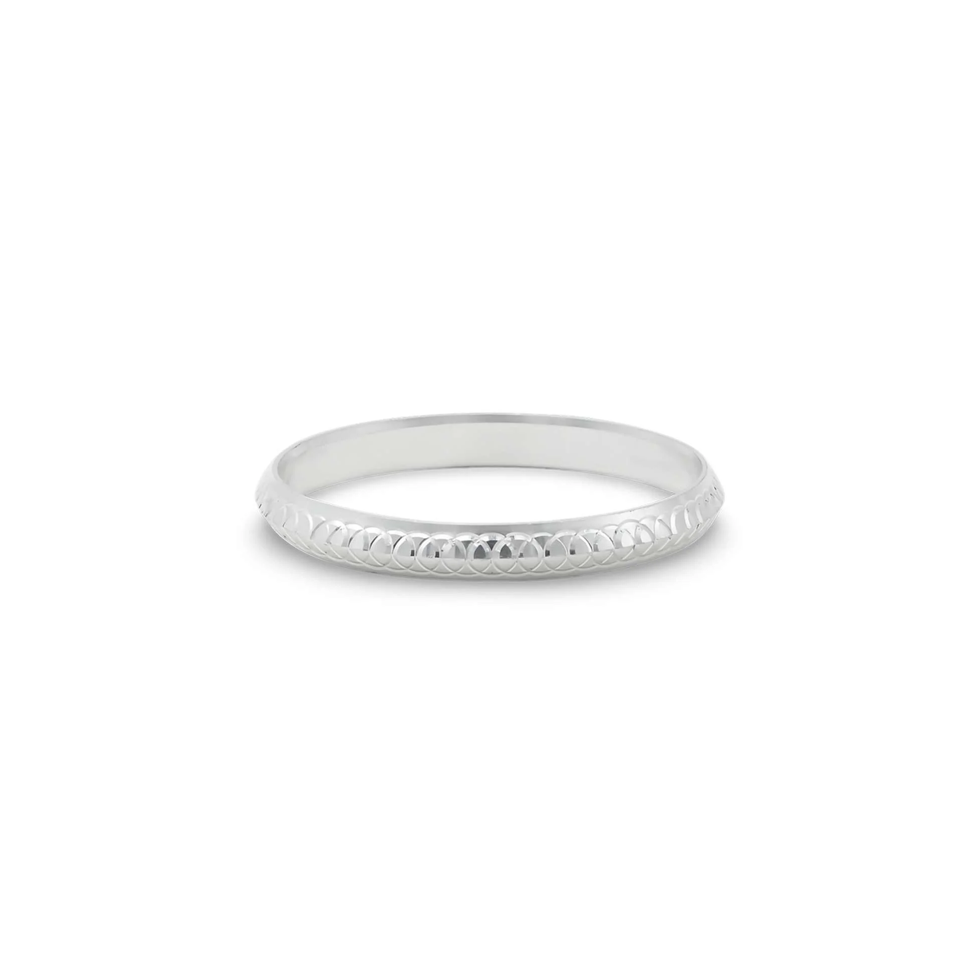 Stylish Inter-circular Design Silver Kada for Boys - Image 2