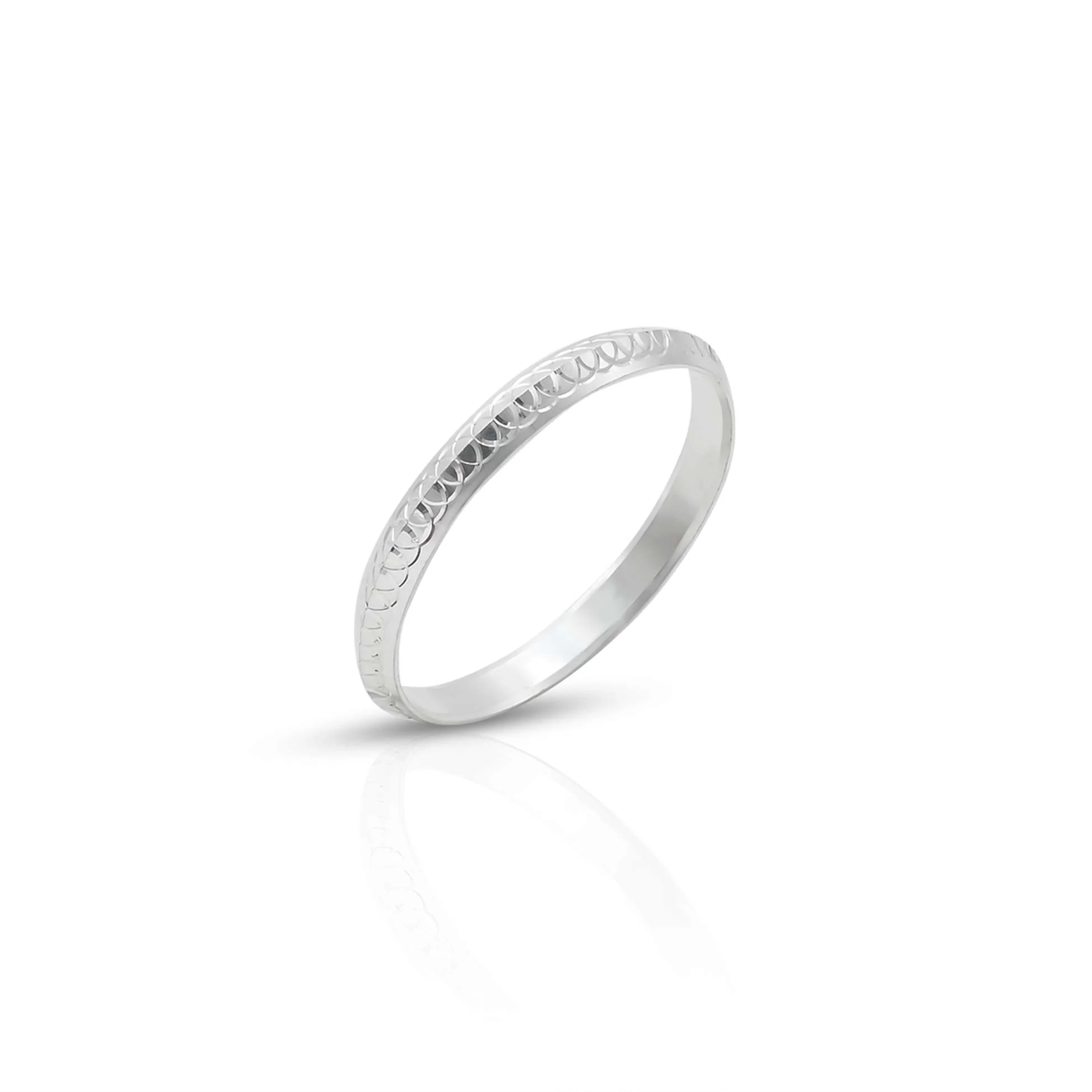 Stylish Inter-circular Design Silver Kada for Boys - Image 3
