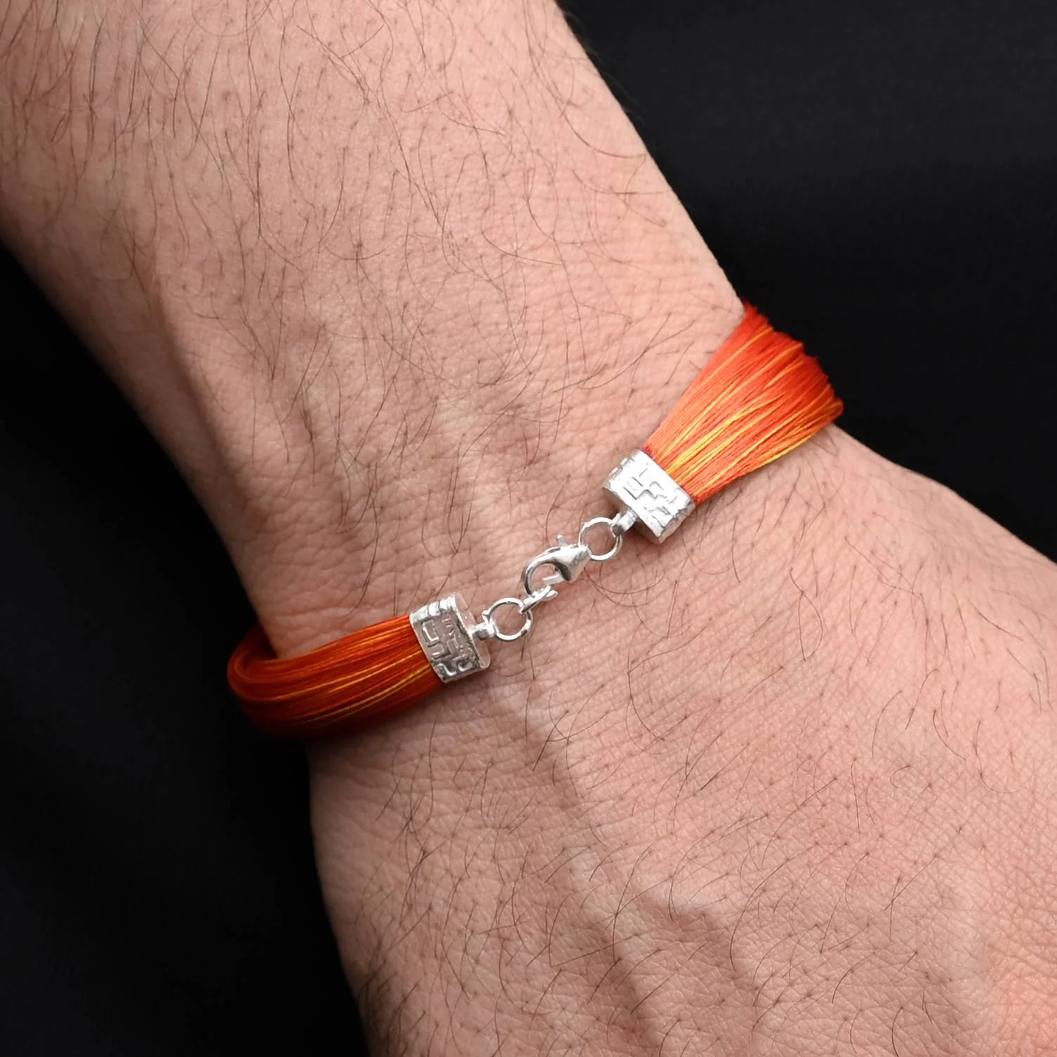 Silver Classic Orange Moli Bracelet for Him - Image 10