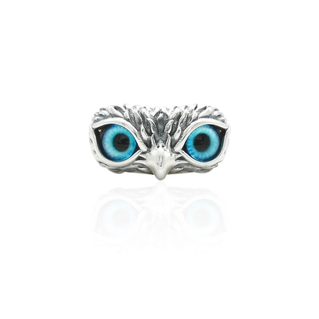 Silver Classic Owl Eyes Ring - Image 2