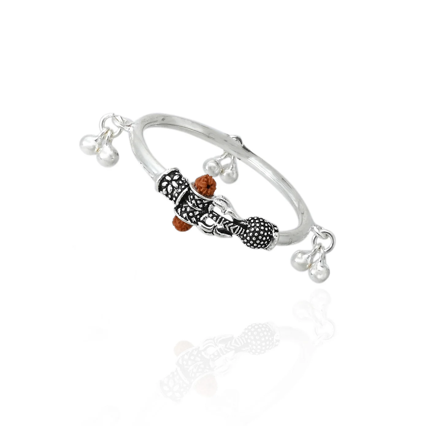 Silver Classical Rudraksha Beads Baby's Kada - Image 3