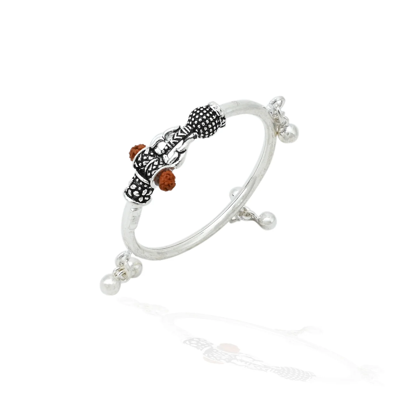 Silver Classical Rudraksha Beads Baby's Kada - Image 4