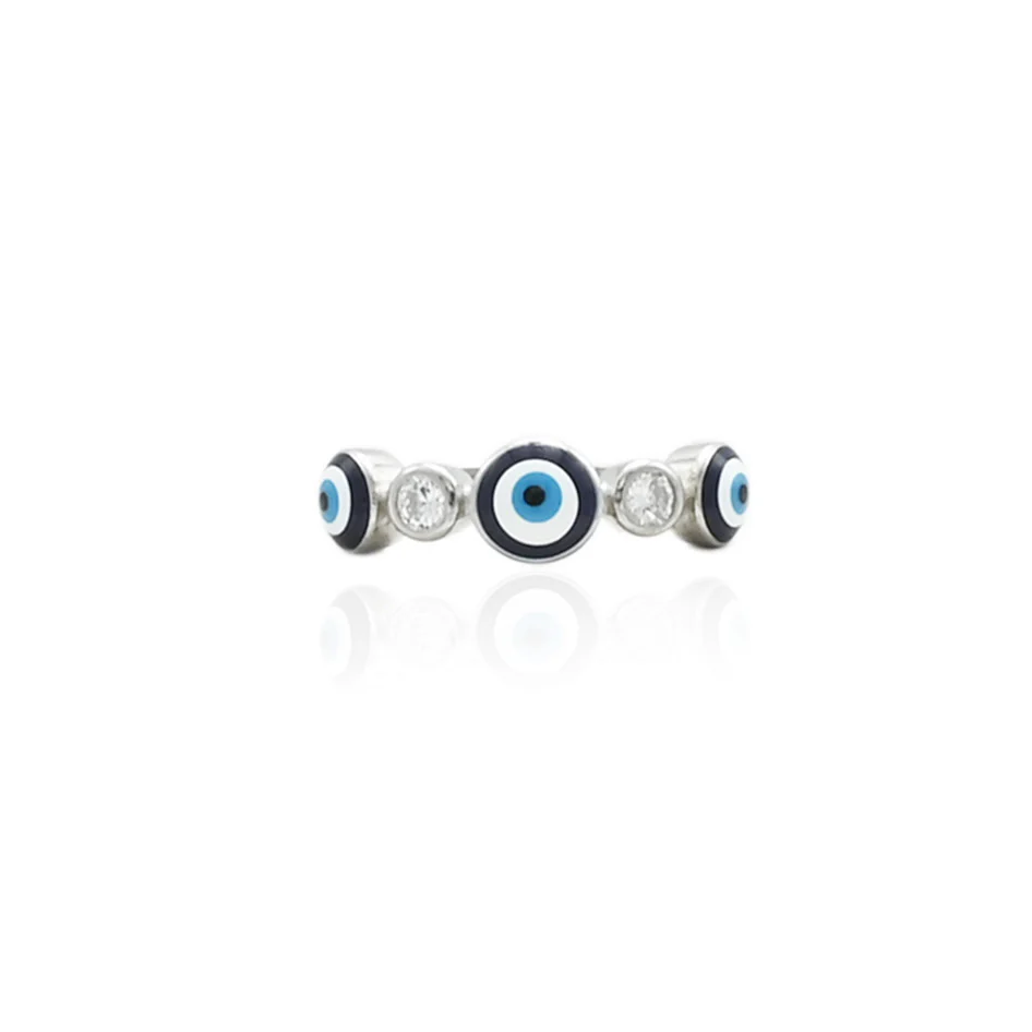 Silver Delicate Evileyes Ring - Image 5