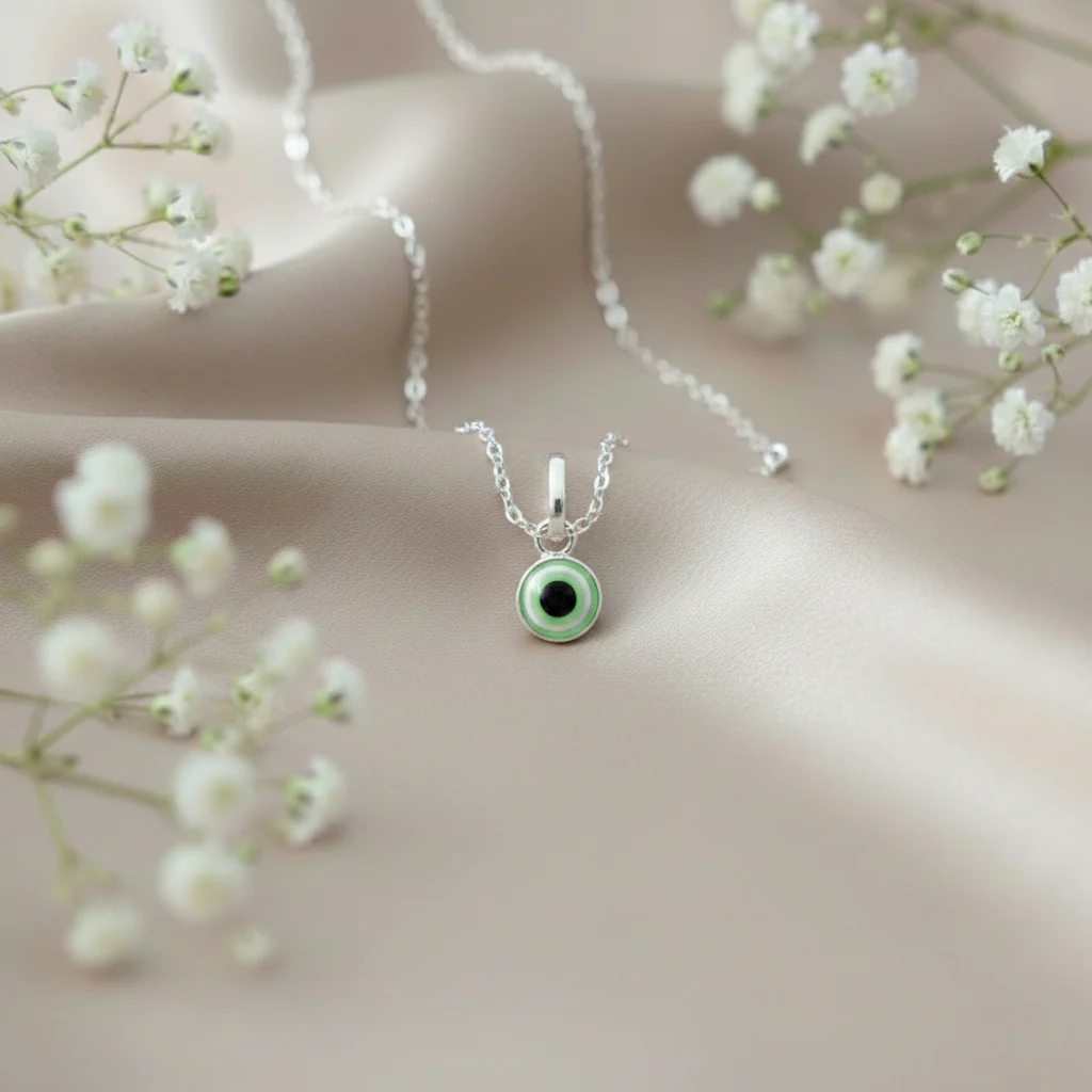Silver Evil Eye Different Colors Pendant Necklace for Protection - Image 10