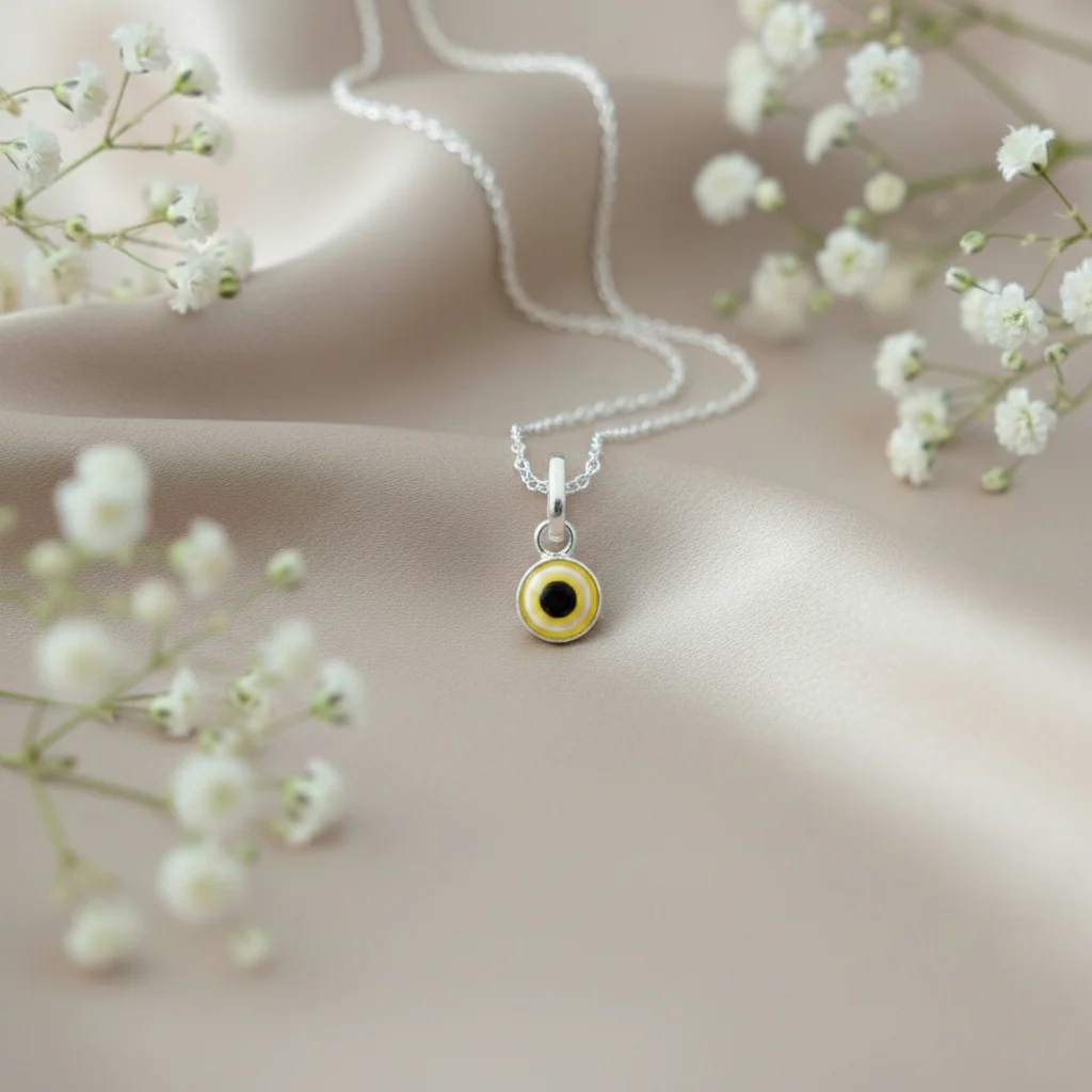 Silver Evil Eye Different Colors Pendant Necklace for Protection - Image 6