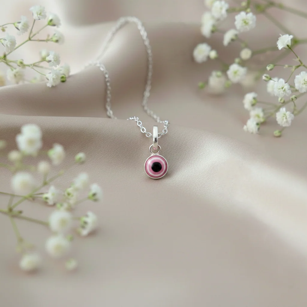 Silver Evil Eye Different Colors Pendant Necklace for Protection - Image 8
