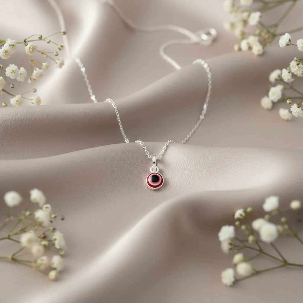 Silver Evil Eye Different Colors Pendant Necklace for Protection - Image 9
