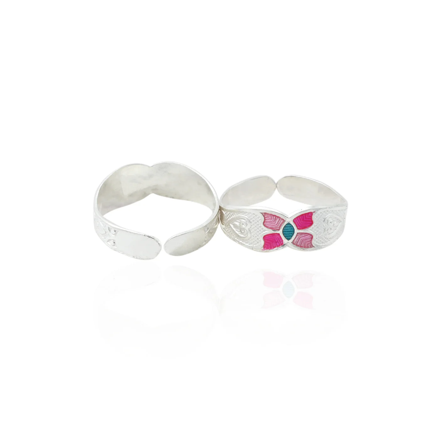 Silver Excellency Of Floral Toe Rings - Image 3