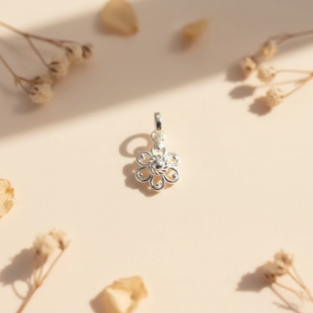 Silver Flower Pendant - Image 2