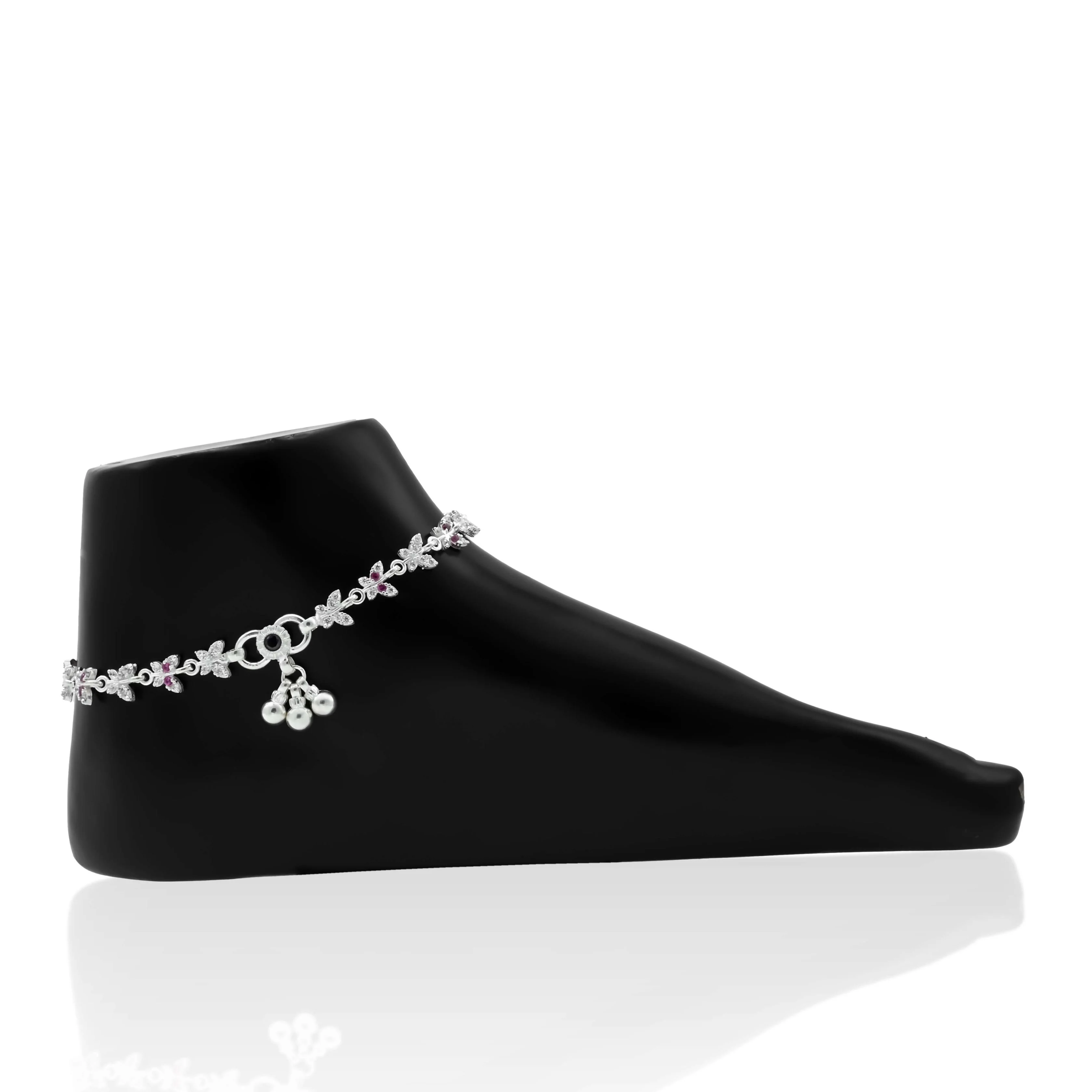 Silver Glamorous "Spring's Butterflies" Payal for Women - Image 7