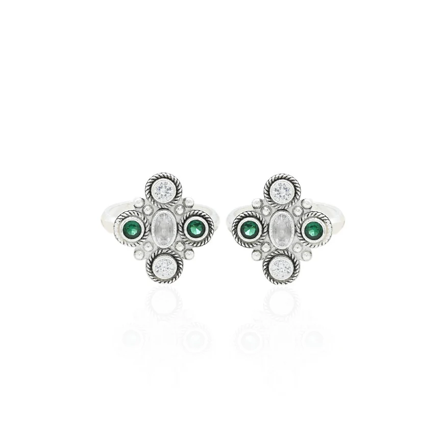 Silver Glamour Minimalist Toe Rings - Image 2