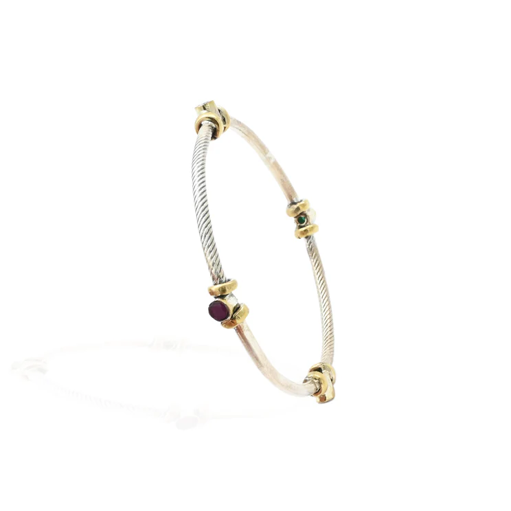 Silver Gold Four Diamond Craze Kada - Image 3
