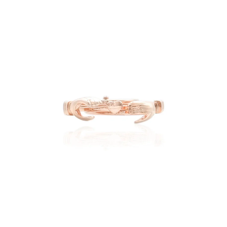 Silver Gold Rose Hug Ring - Image 3