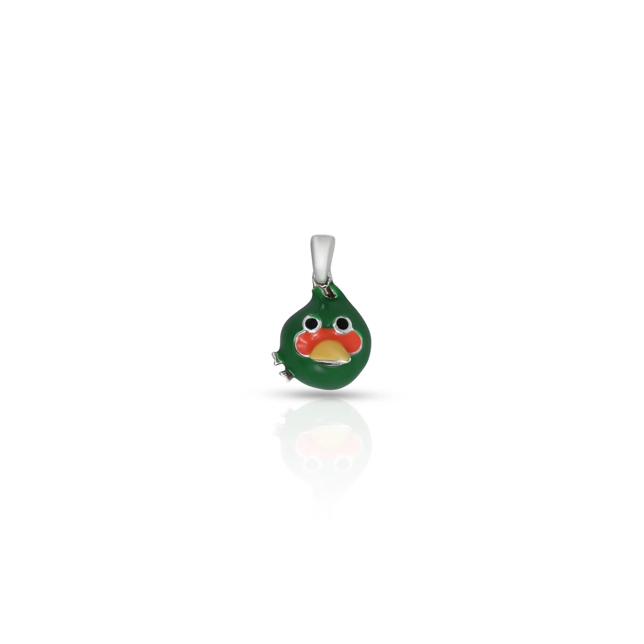 Silver Green Angry Bird Pendant for Baby - Image 2