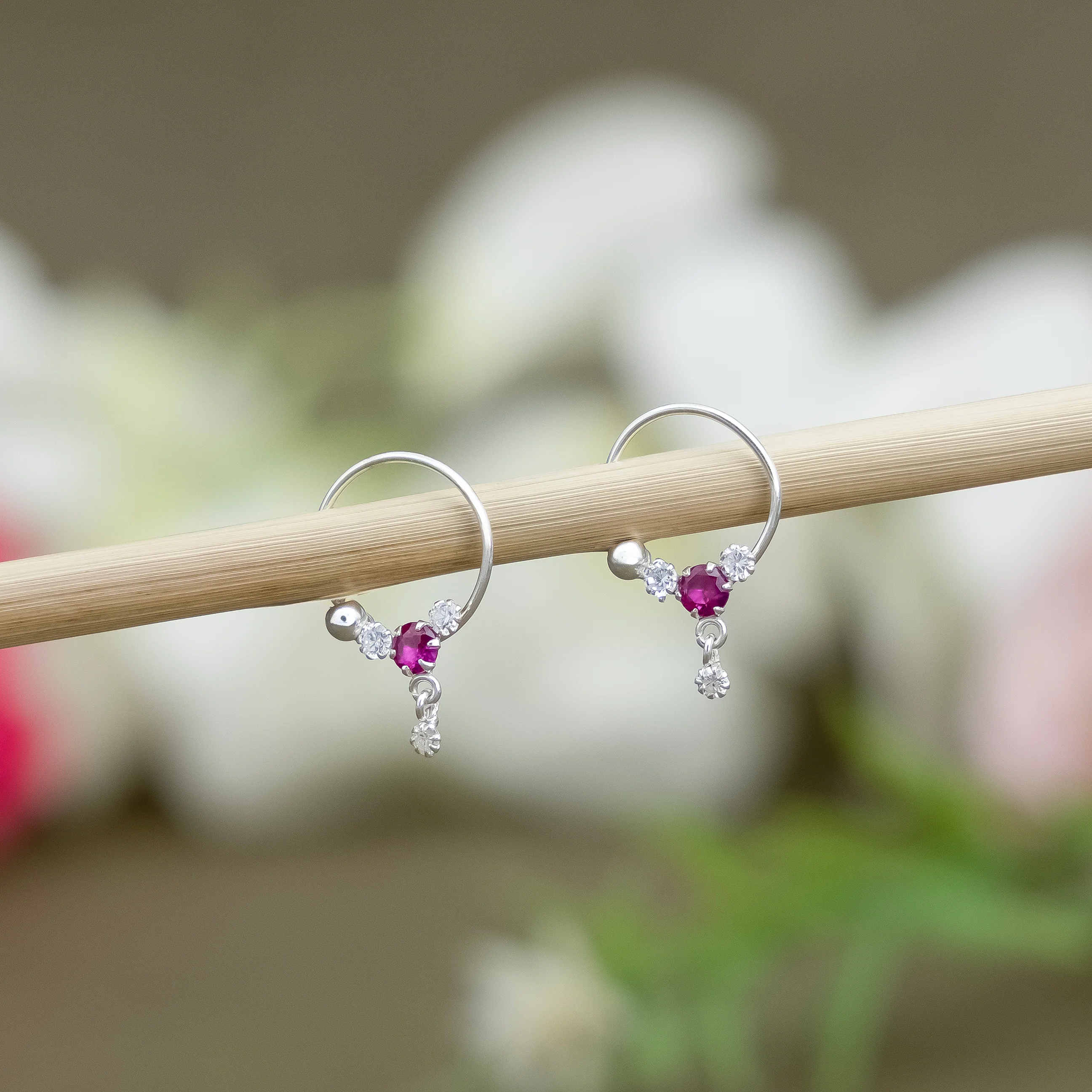 Silver Half-Hoop Earrings for Women - Image 2