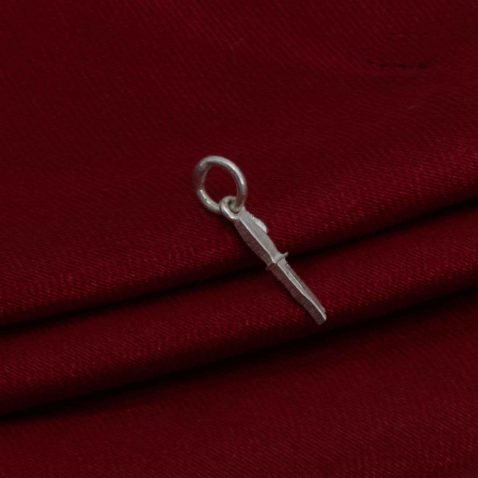 Silver Knife(chaku) Pendant With Chain - Image 8