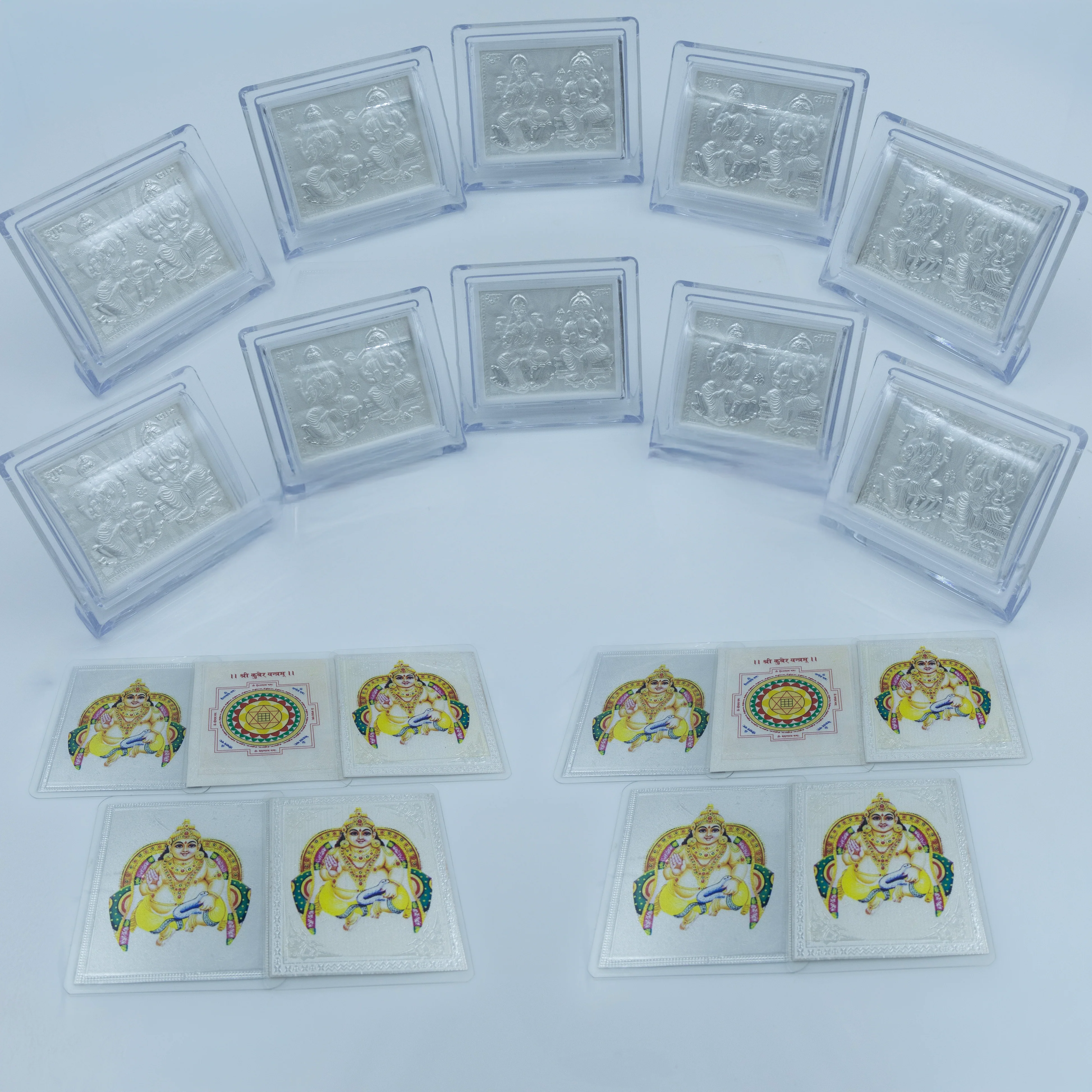Silver Laxmi Ji Ganesh Ji Frame With Kuber Yantra Combo Attract Wealth, Prosperity & Abundance - Image 4