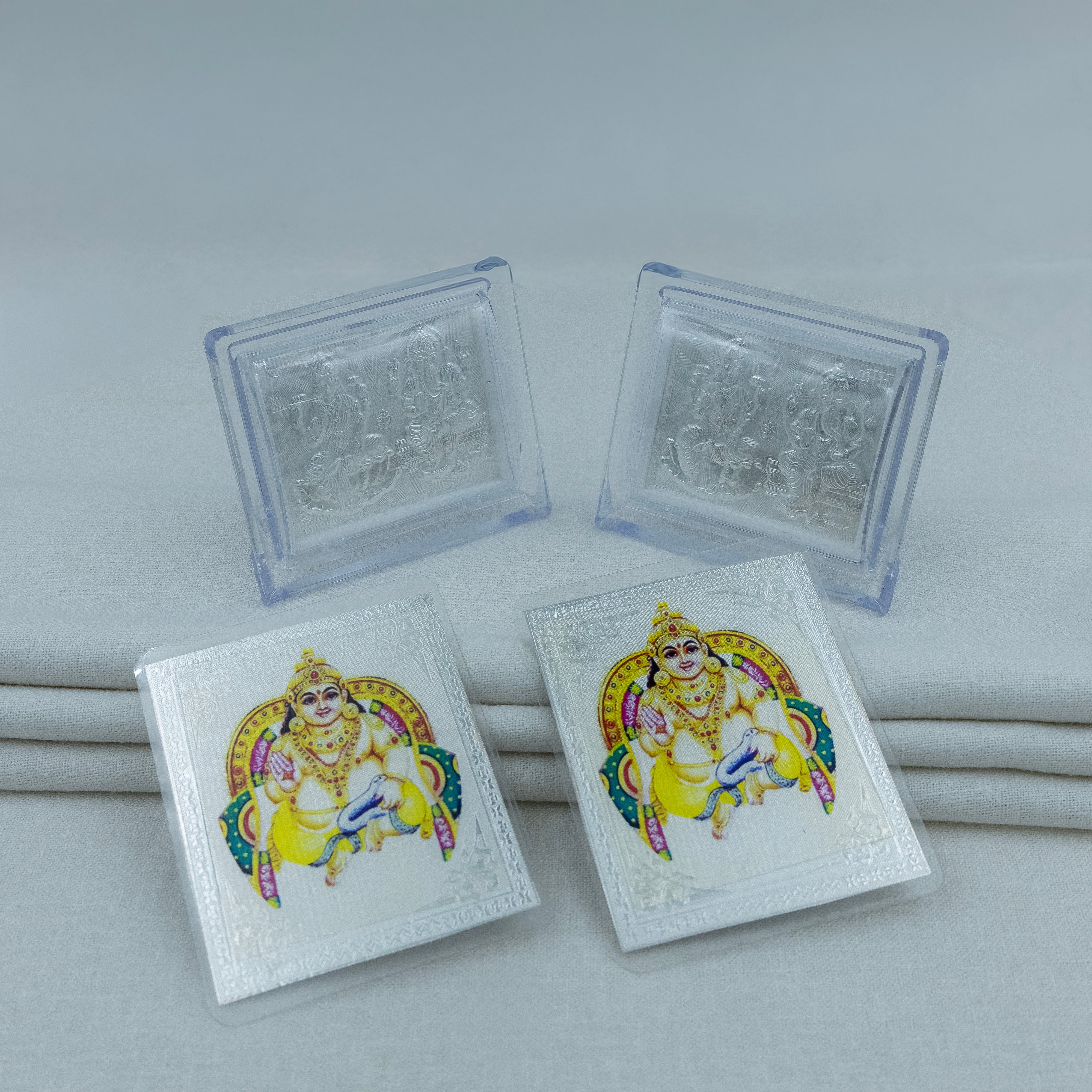 Silver Laxmi Ji Ganesh Ji Frame With Kuber Yantra Combo Attract Wealth, Prosperity & Abundance - Image 5