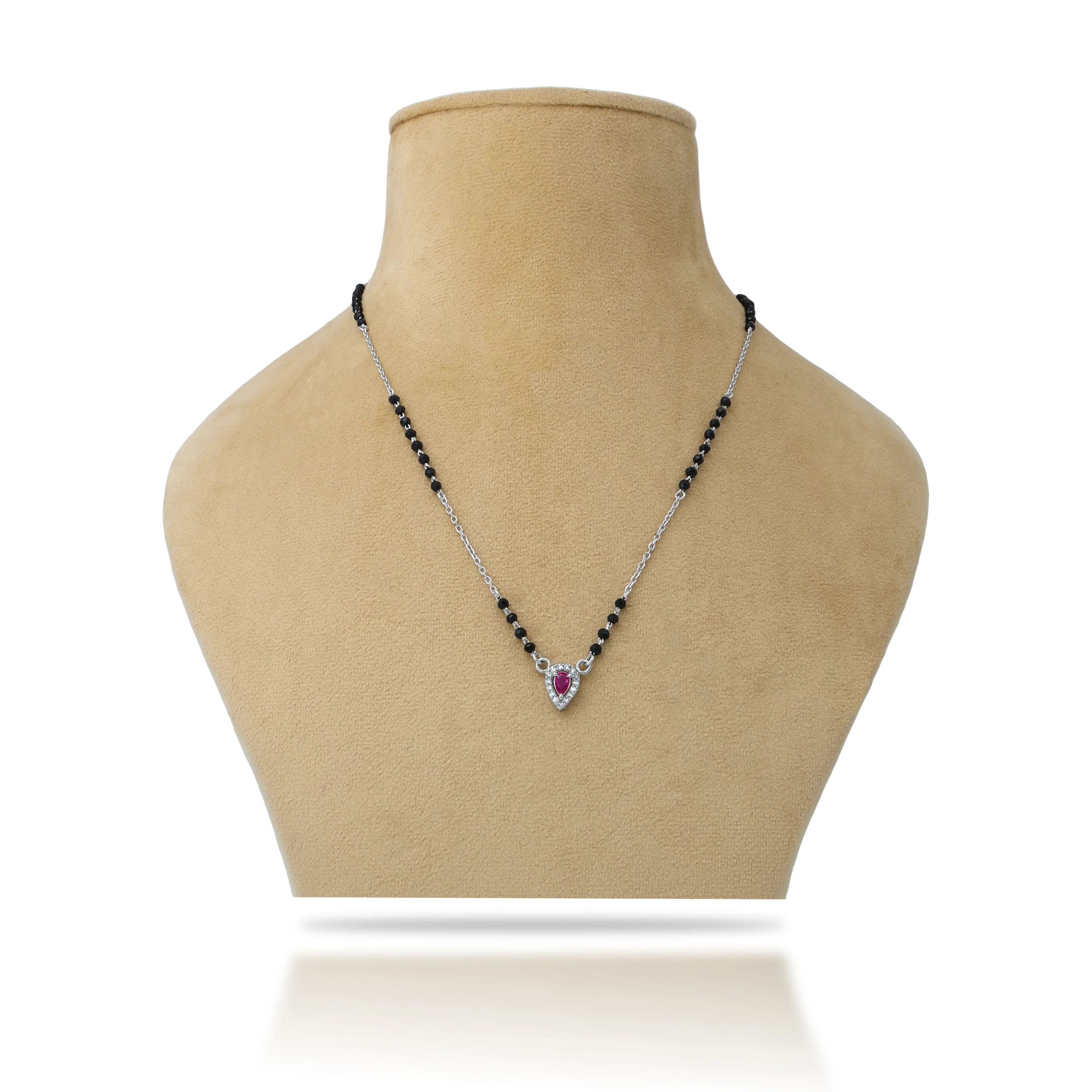 Silver Mangalsutra Adorned with a Stunning Purple Stone - Image 5