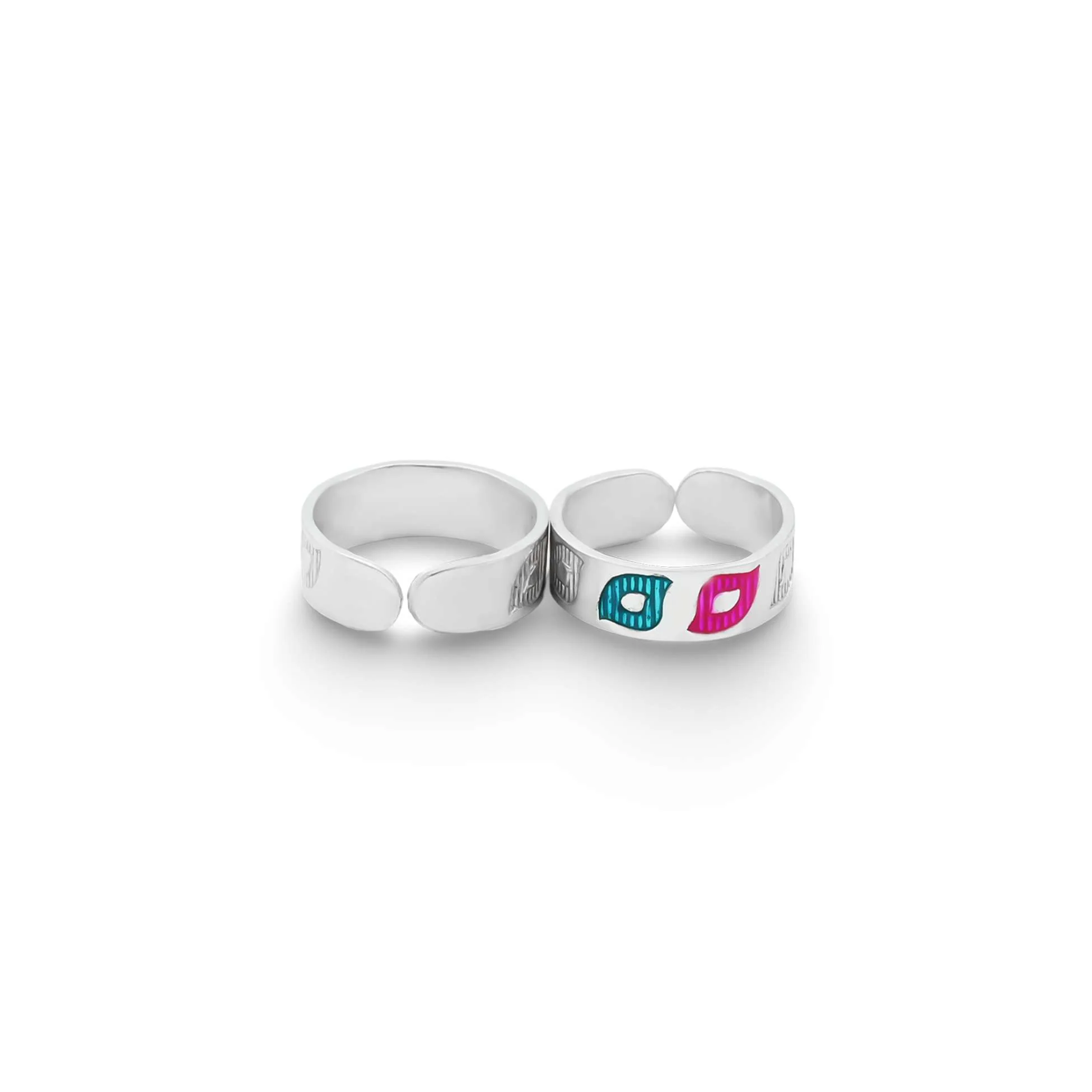 Silver Multi Color Leaf Design Bichhiya for Girls - Image 3