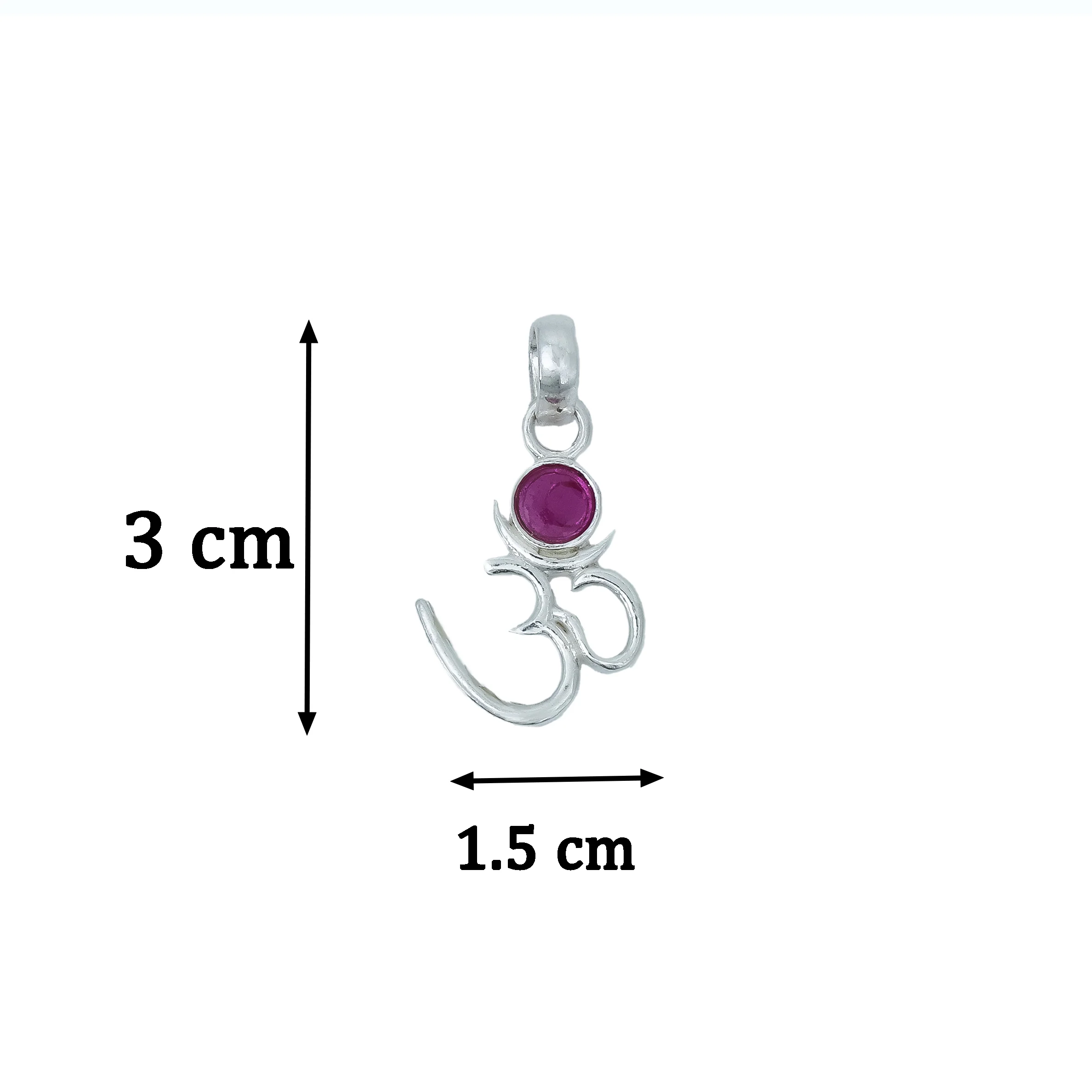 Silver Om Chand Pendant with Chain - Image 5