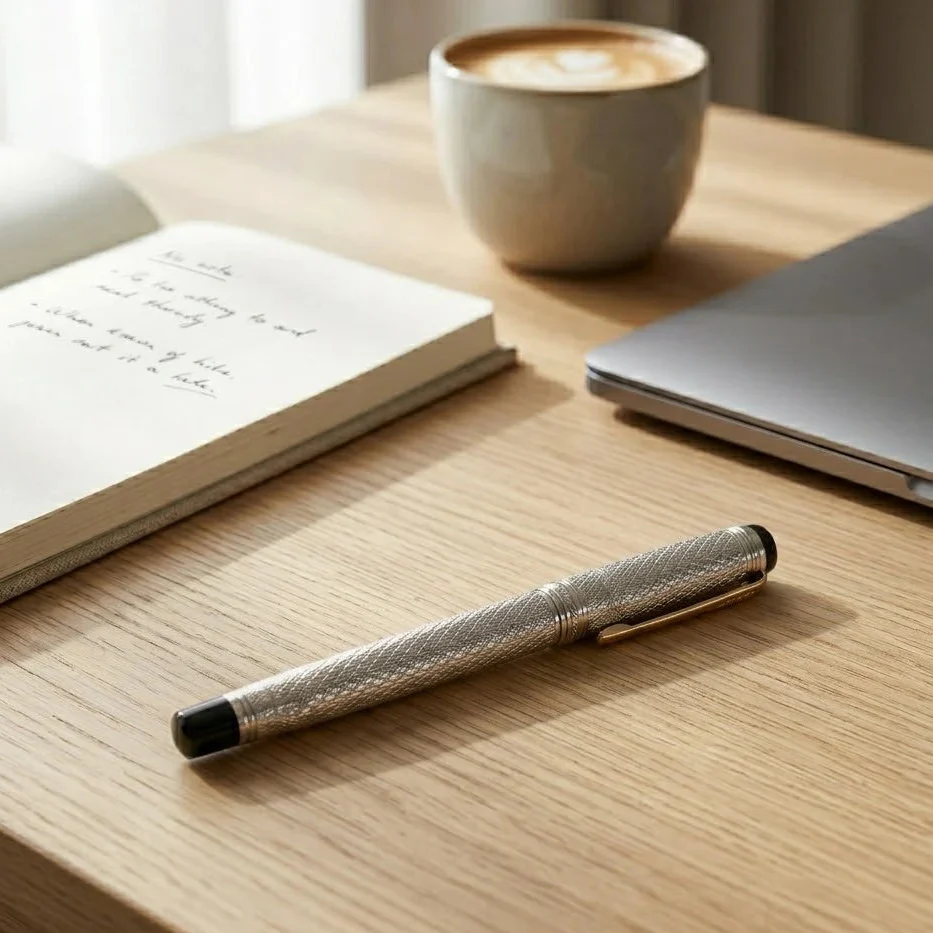 Silver Pen Premium Pure Silver Texture - Image 3