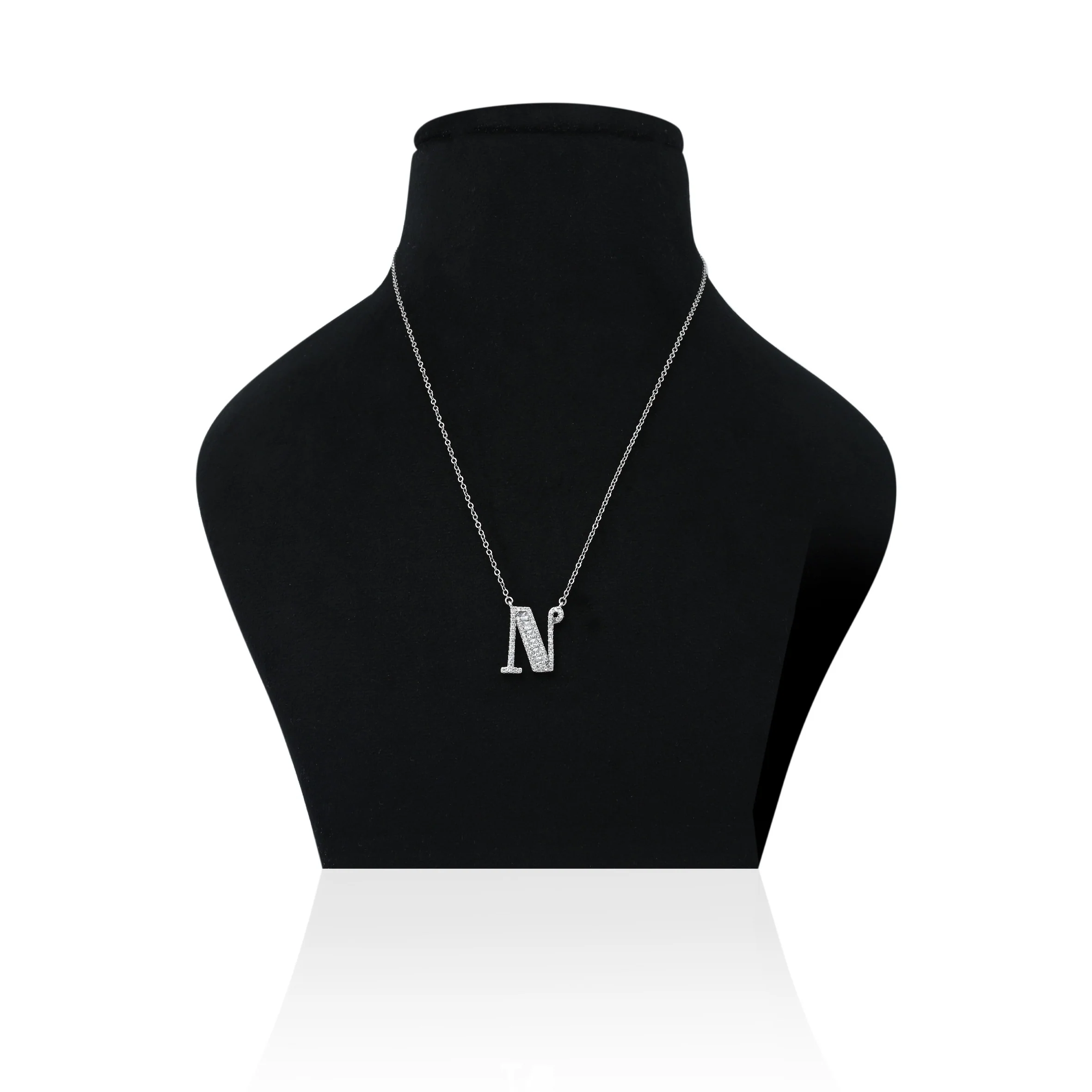 Silver Personalised “N” Symbol Chain With Pendant - Image 4