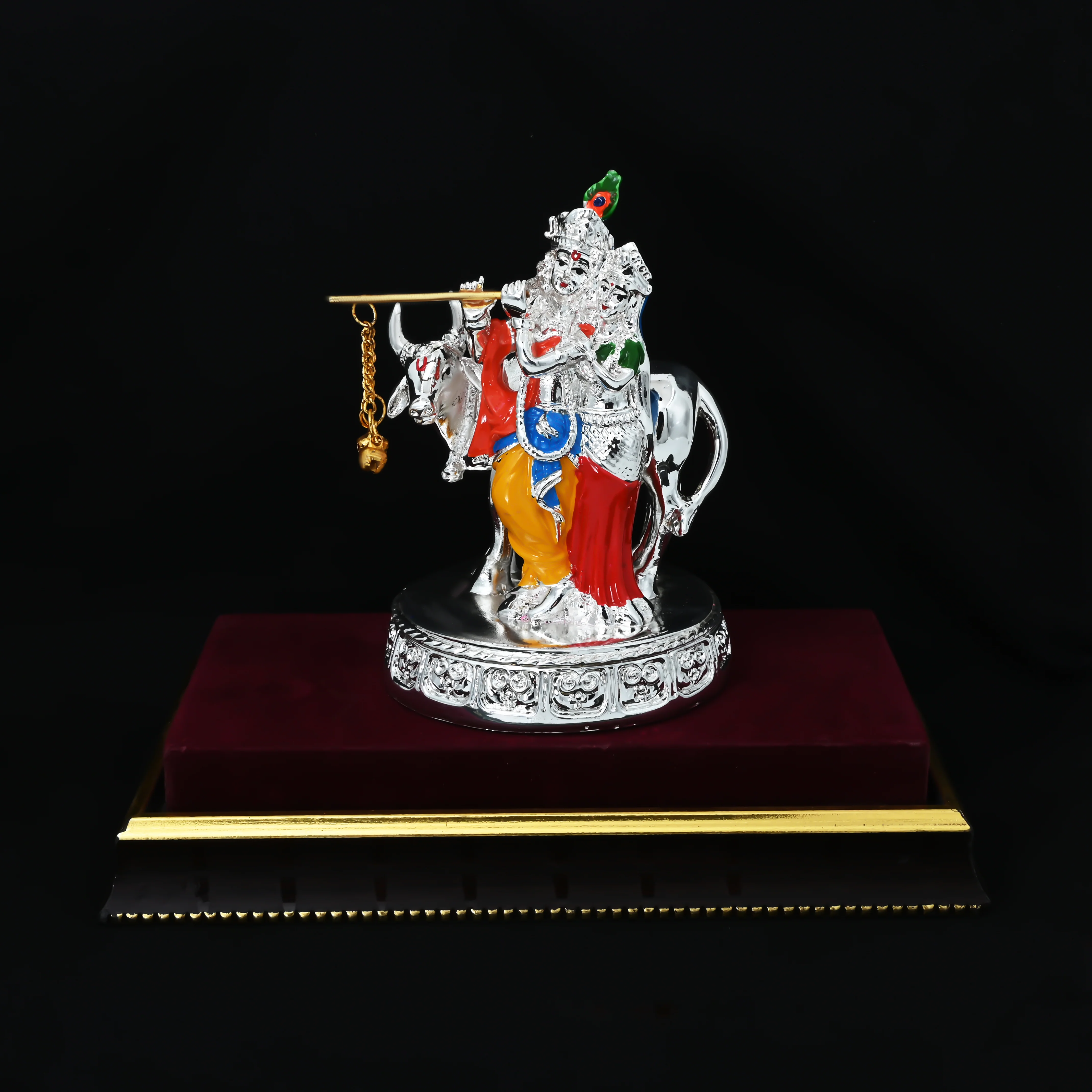 Silver Plated RadhaKrishna Idol Wax Murti - Image 5
