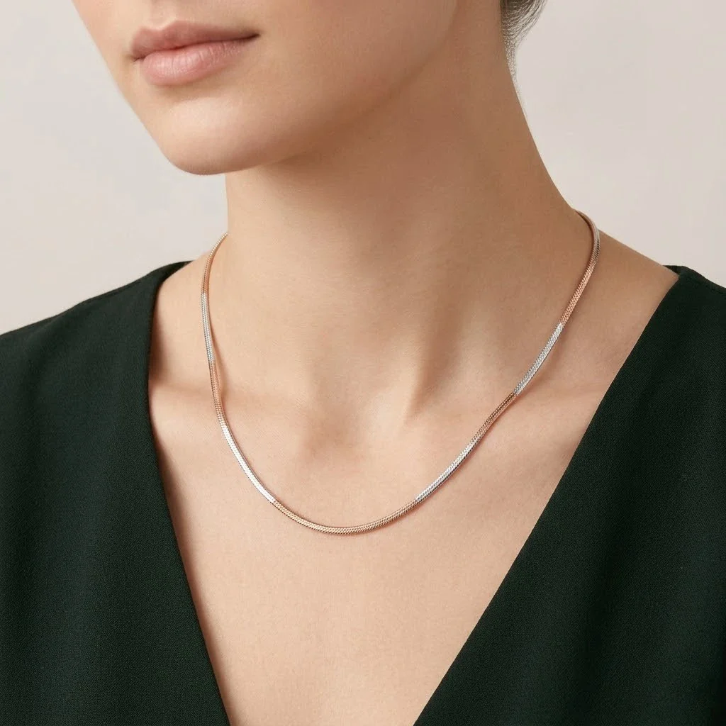 Silver Rose Gold Radiant Chain
