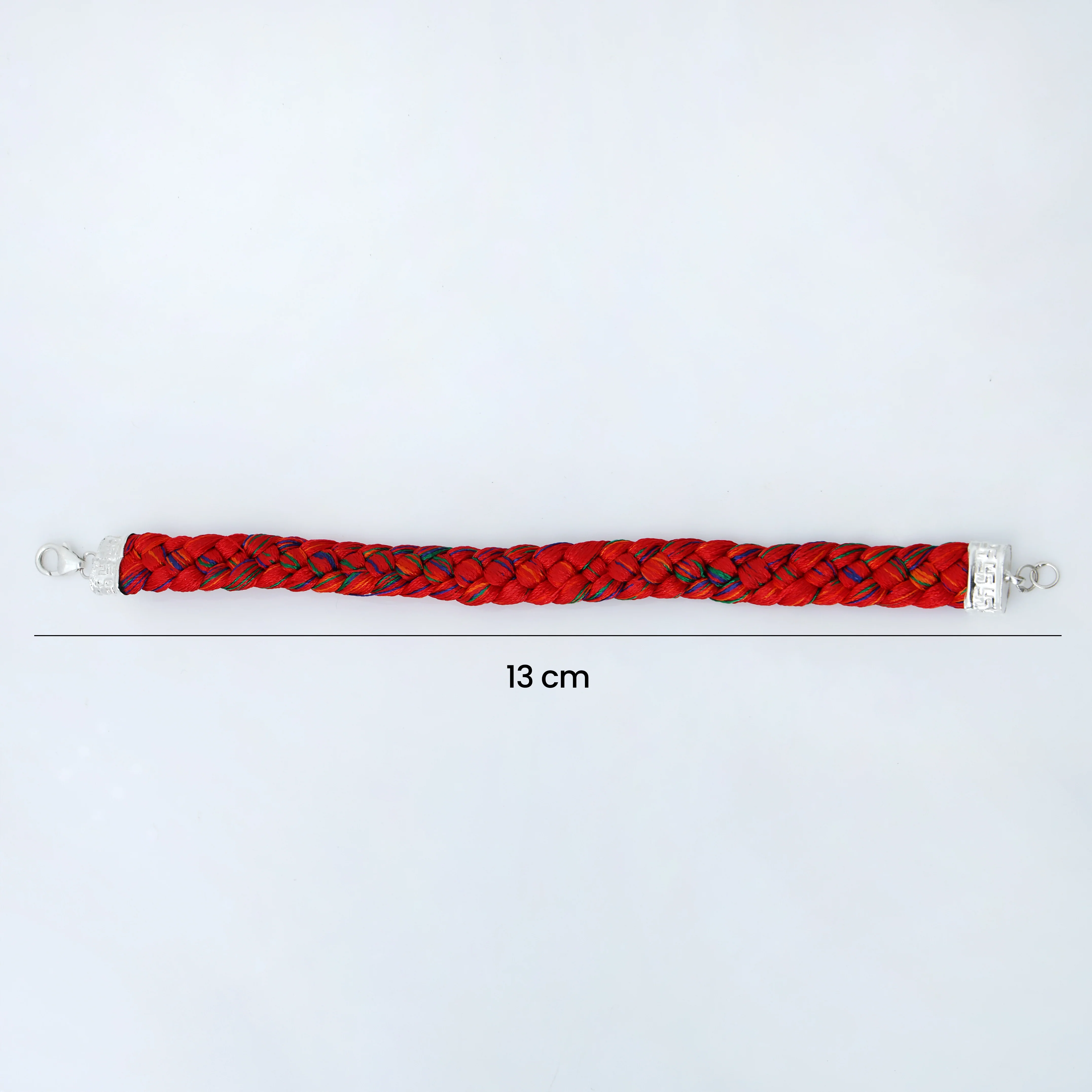 Silver Royal Red Knitted Kalava Moli Bracelet - Image 5