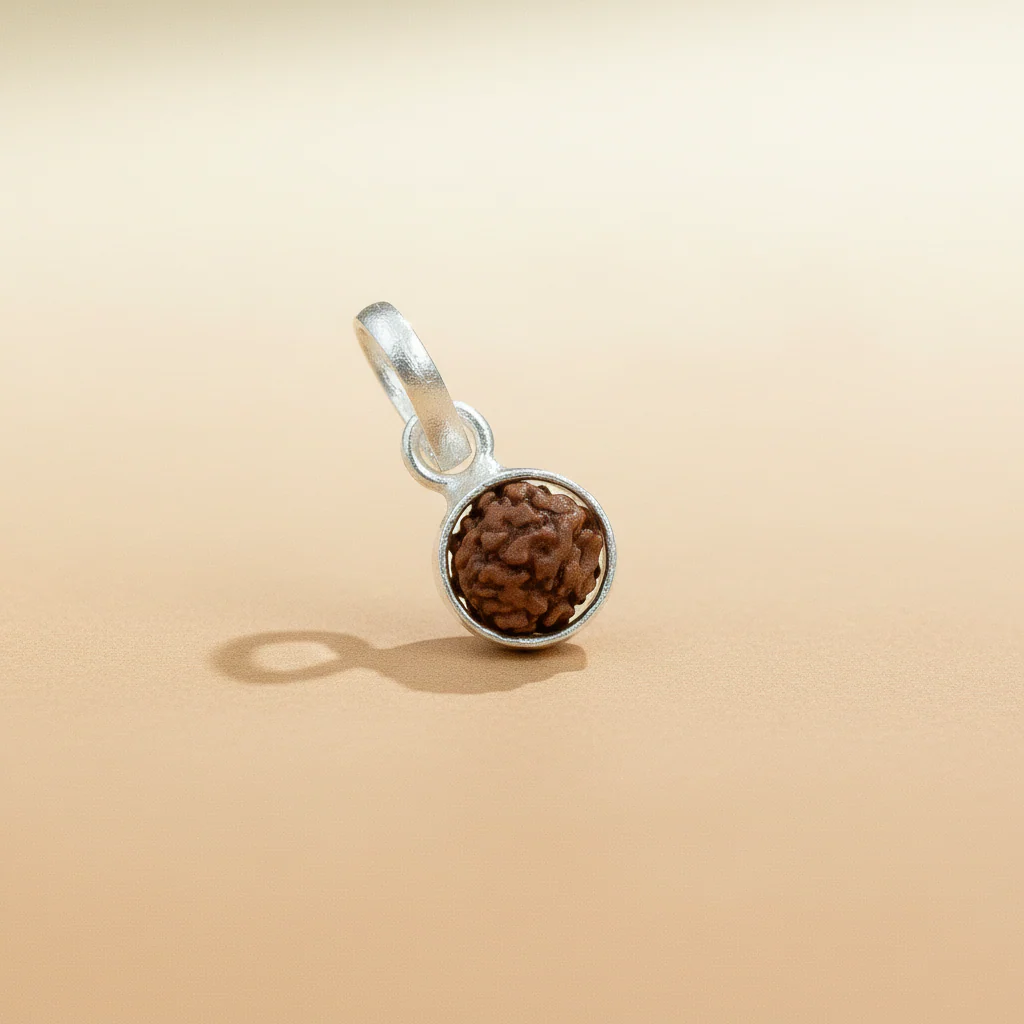 Silver Rudraksha Classic Round Pendant - Image 6