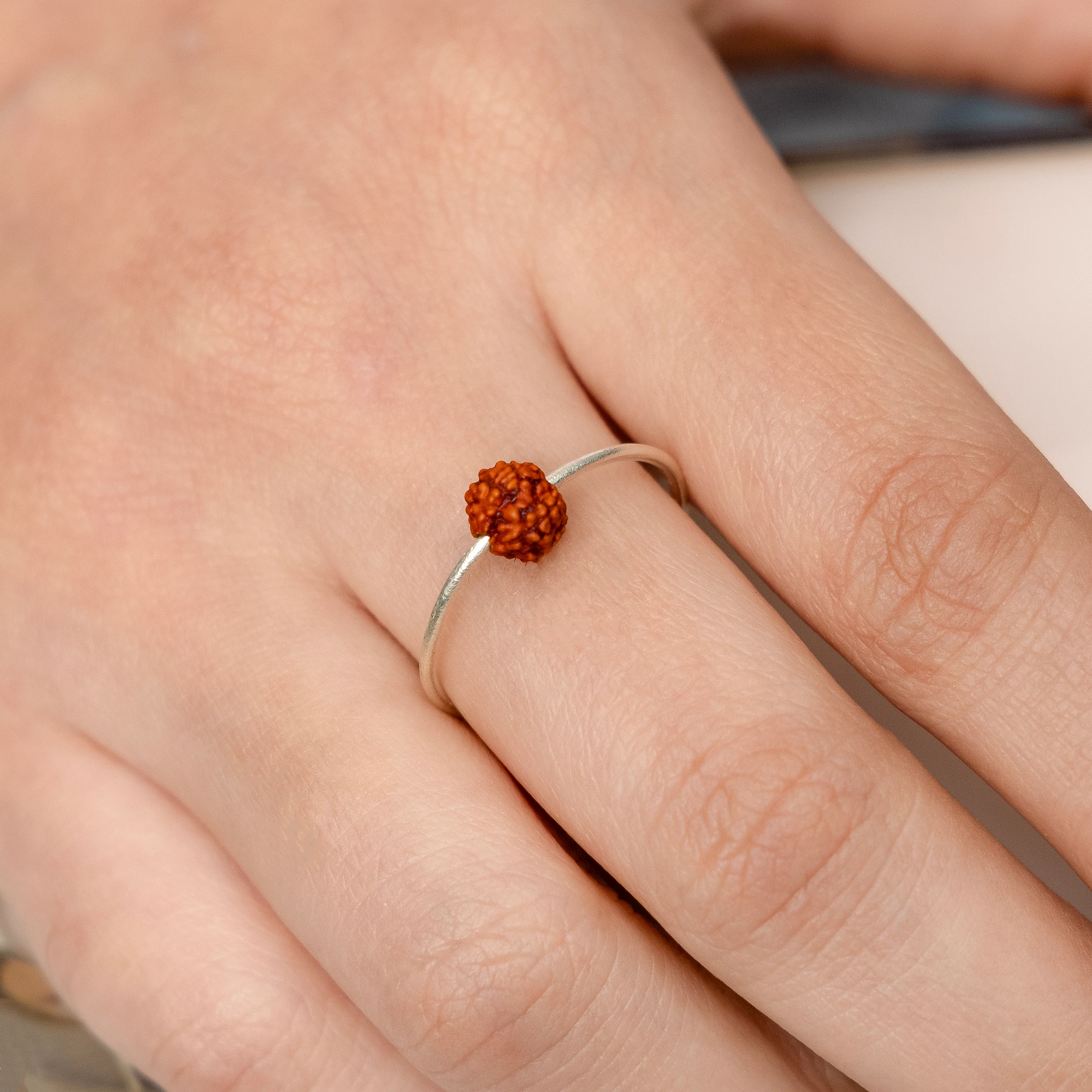 Silver Rudraksha Girls Ring - Image 3