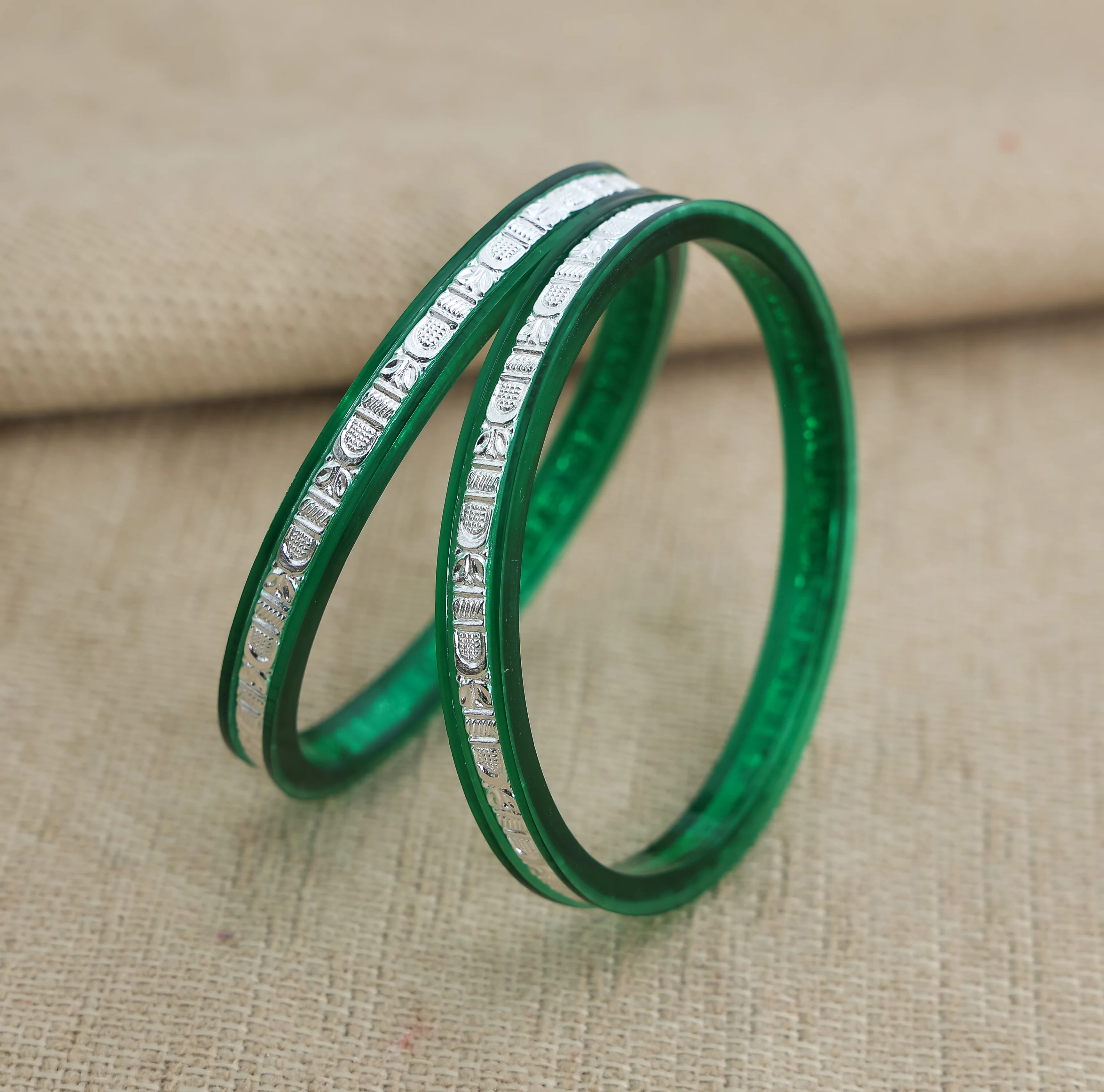 Silver Shine Designer Plastic Bangles - Image 5