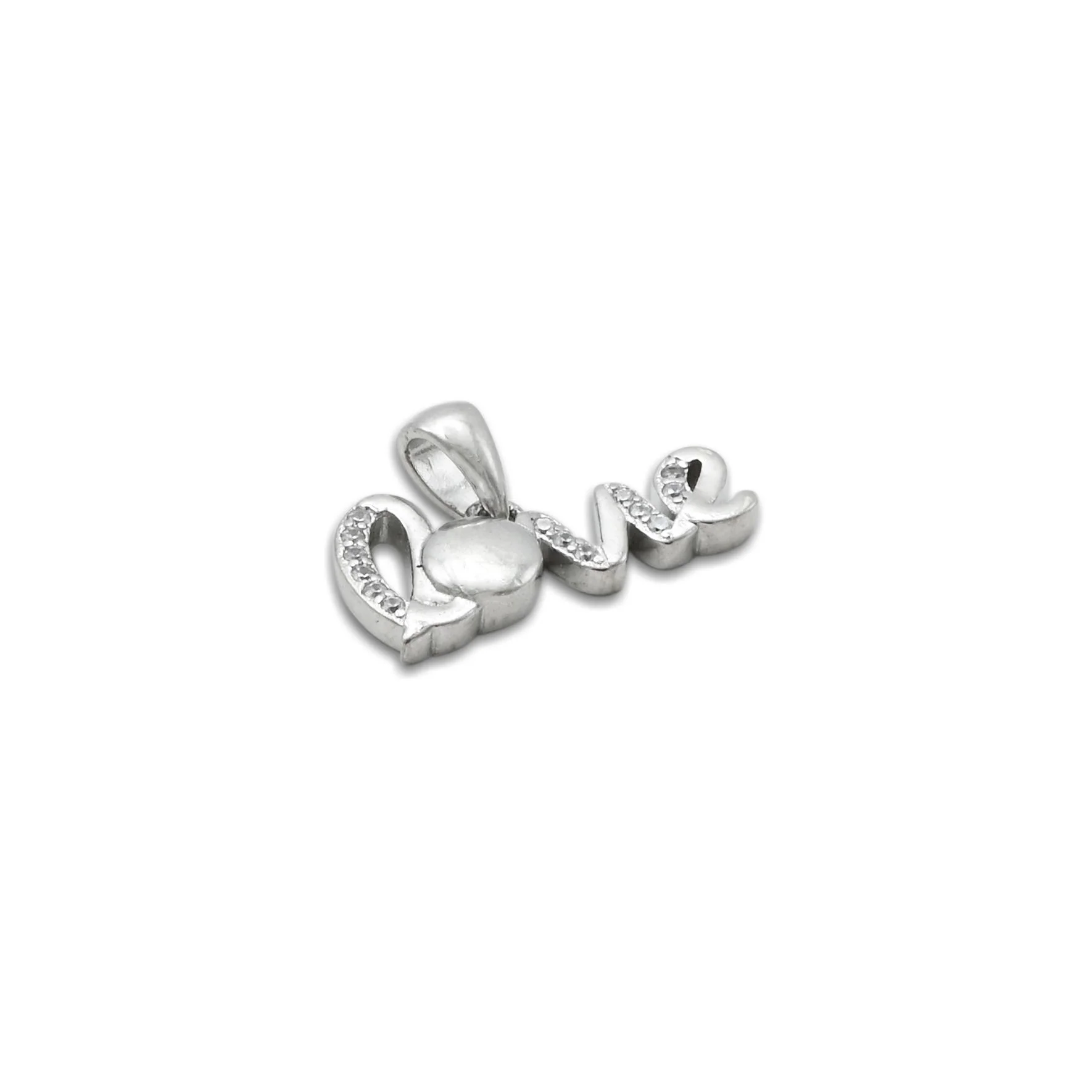 Silver Shiny Love Sign Pendent - Image 4