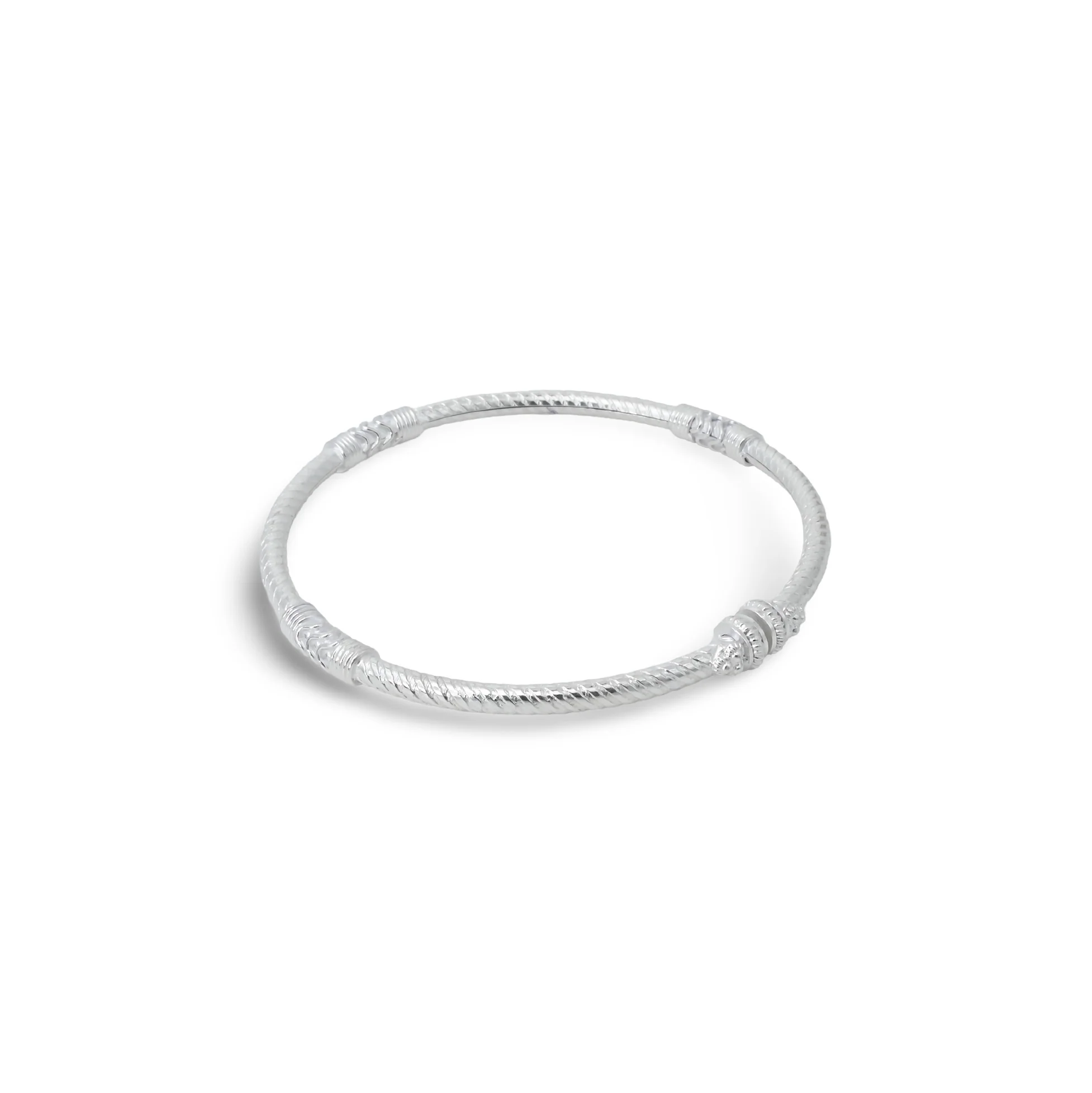 Silver Simple Lining Design Kada Payal for Girls - Image 2