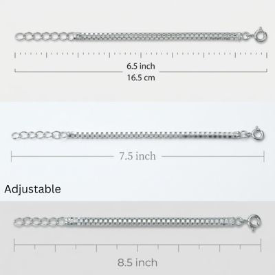Silver Simple Square Box Design Chain Bracelet for Boys - Image 9