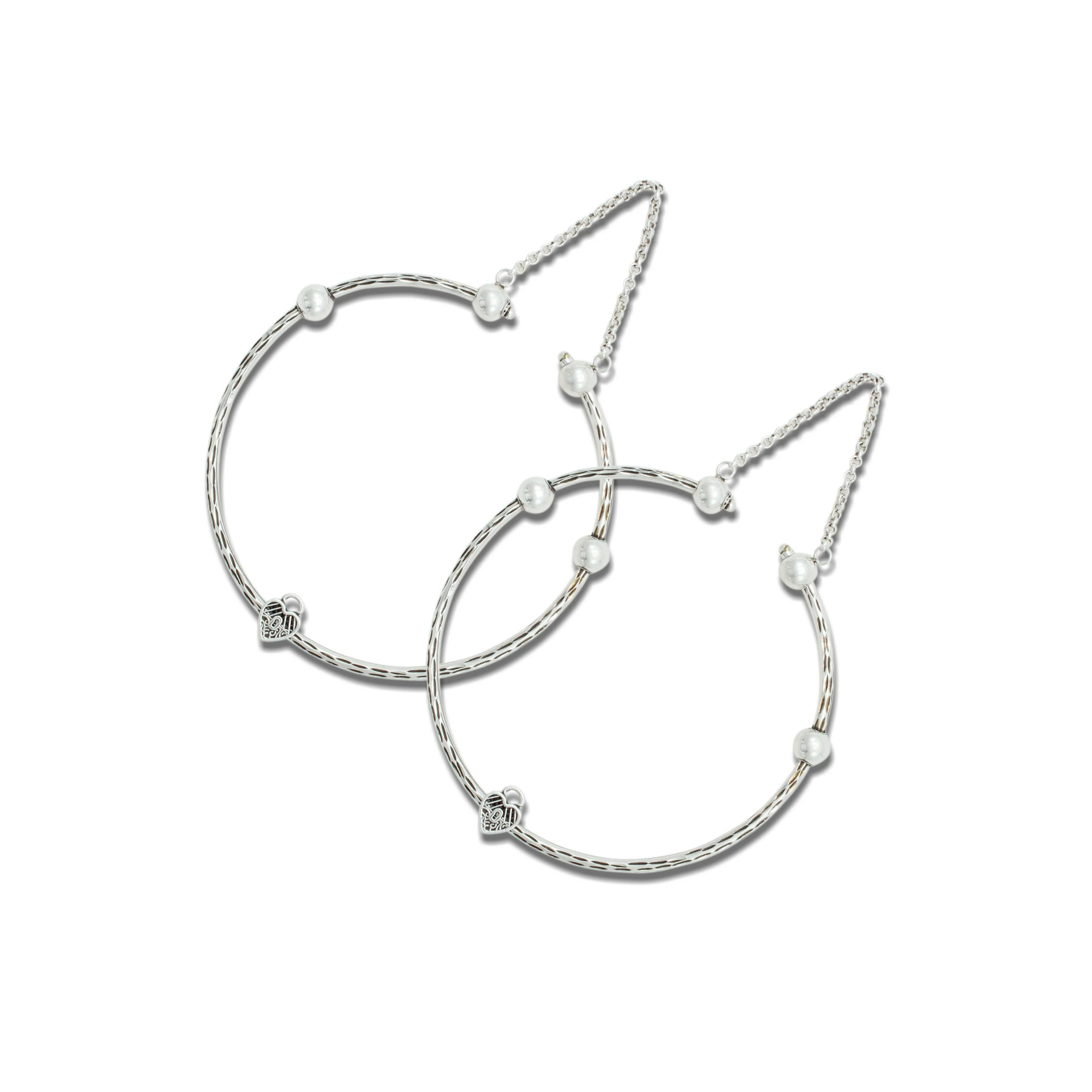 Silver Sterling Heart Shape Kada Payal - Image 3