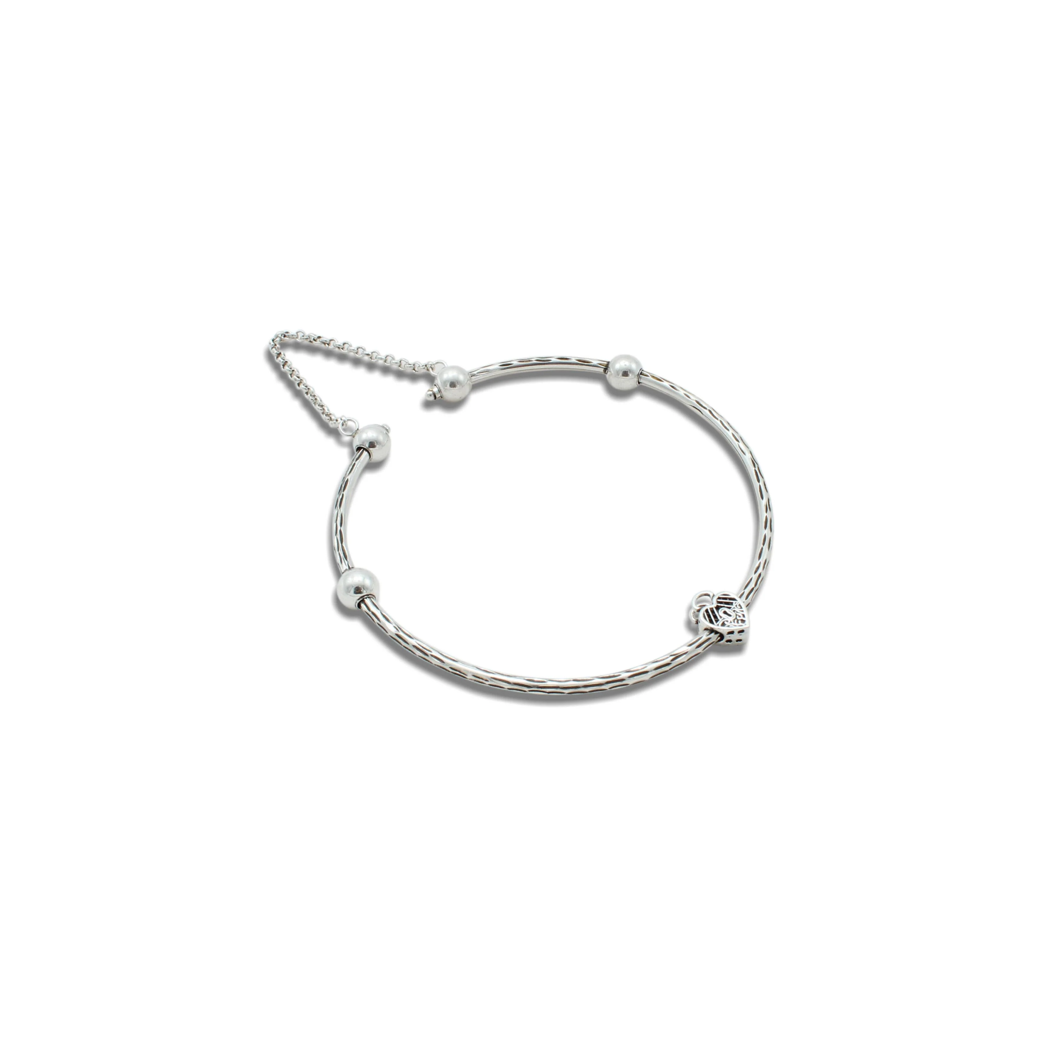 Silver Sterling Heart Shape Kada Payal - Image 4