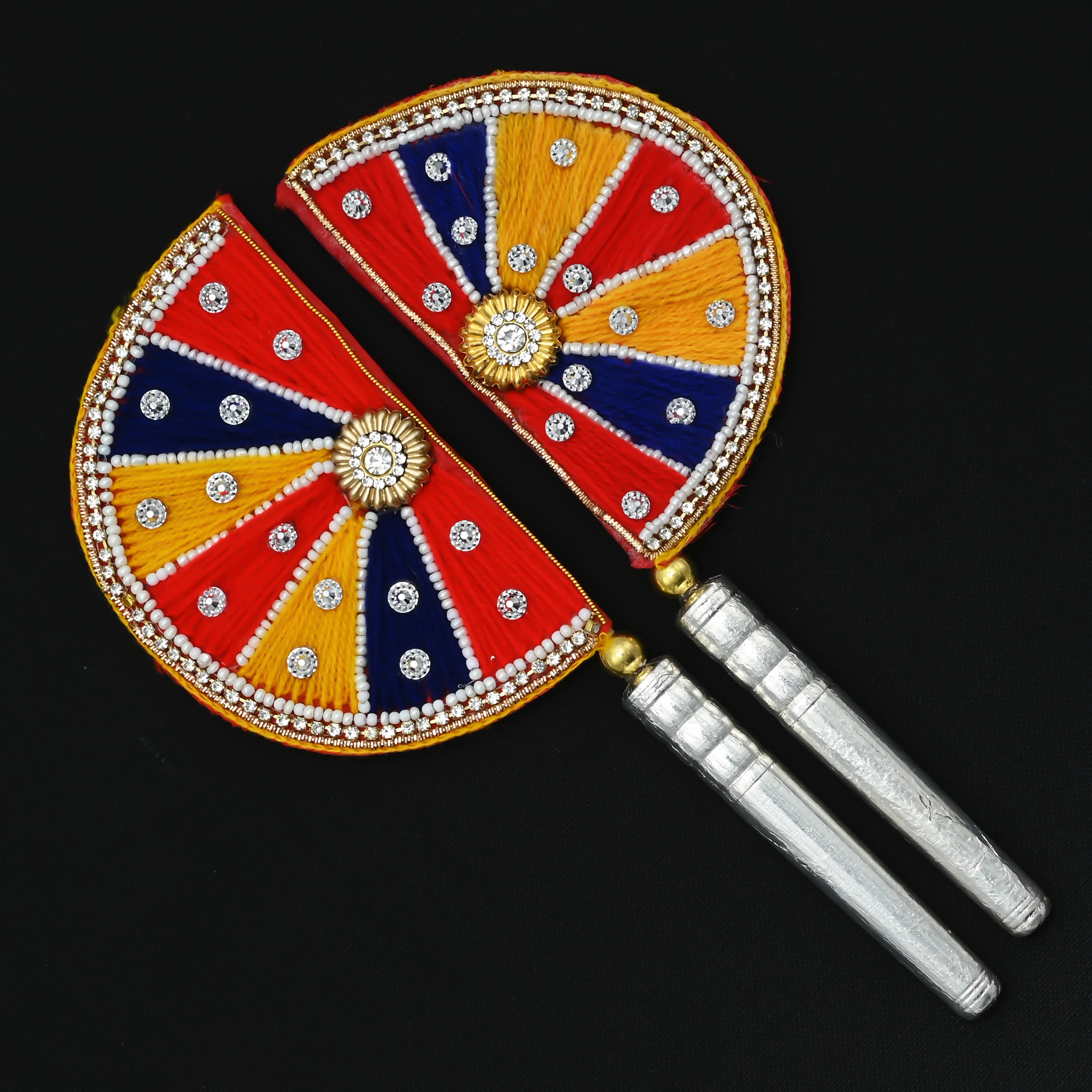 Silver Traditional Yellow Red Blue Designer CZ Stone Morpank - Image 5